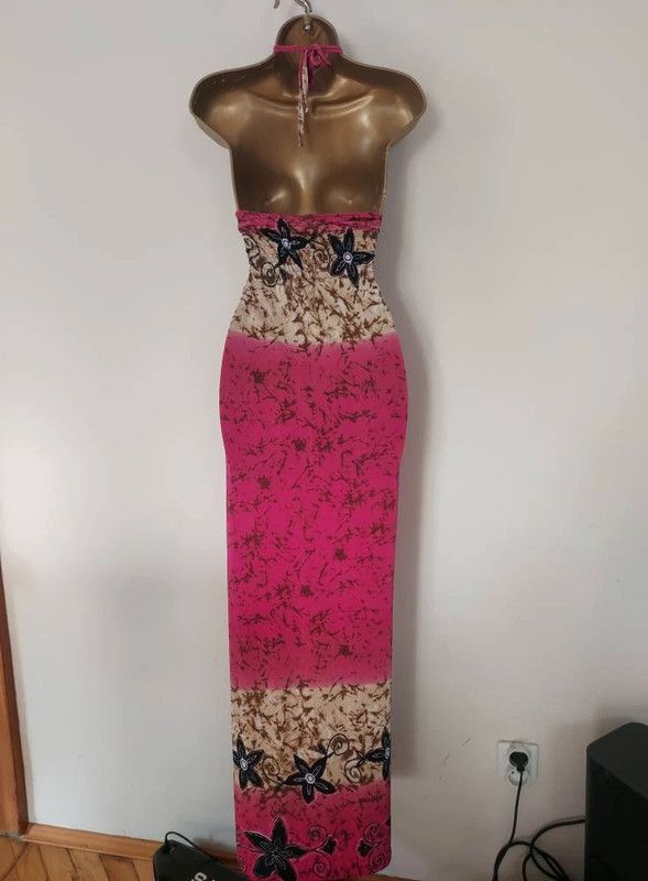 Vintage Halterneck maxi dress Size L / US 10 / IT 46 - 3 Thumbnail