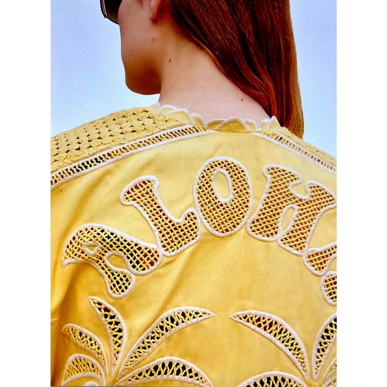Maje Maje Crochet-Panel Cotton Jacket Belt Yellow size 40 (L) Size L / US 10 / IT 46 - 5 Thumbnail