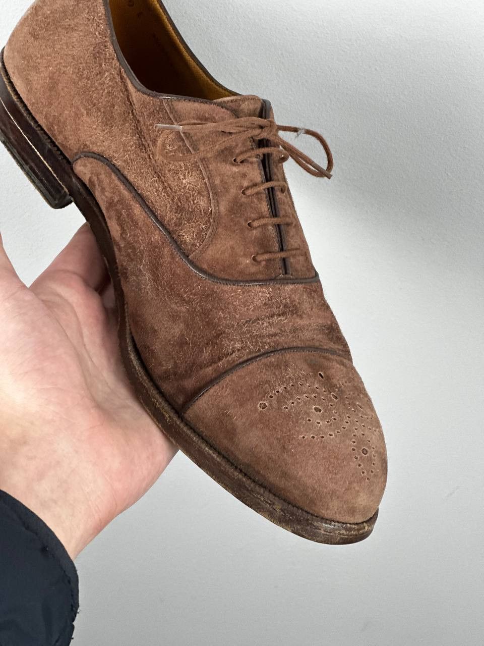 Bally Bally Prestige Vintage Brown Suede Oxford Shoes Size US 10 / EU 43 - 4 Thumbnail
