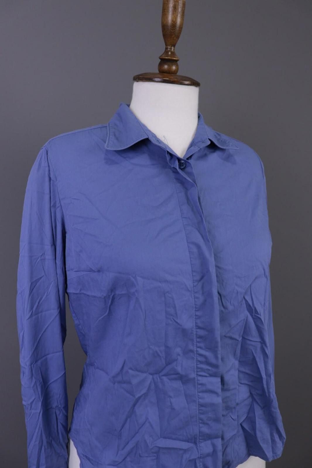 Designer Max Mara Blue Button Down Shirt Size US 8 / I 42 / GB 10 Size M / US 6-8 / IT 42-44 - 9 Thumbnail