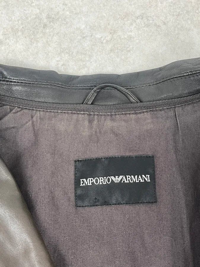 Emporio Armani FW2008 Emporio Armani Faded Brown Leather Blazer Jacket Size 44R - 9 Thumbnail