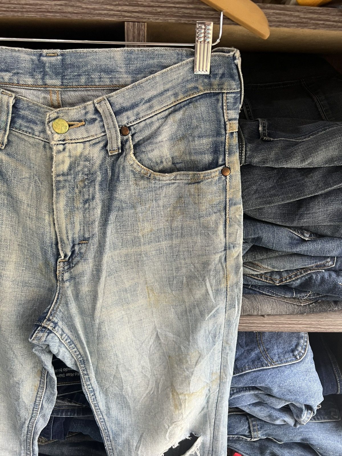 Lee 🔥Rare Vintage Lee 101+ Distressed Denim Size US 31 - 7 Thumbnail