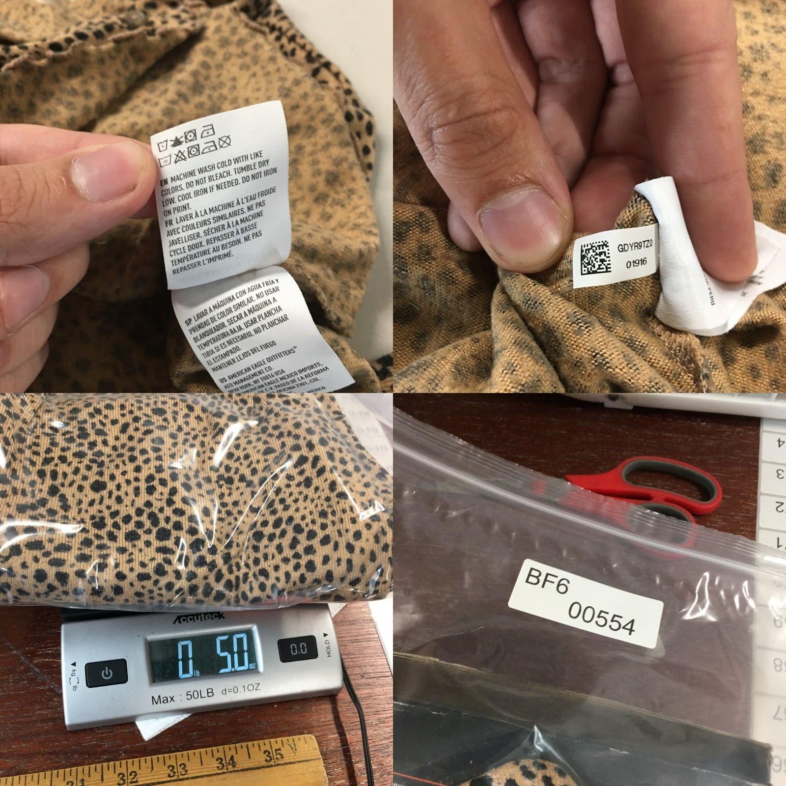 American Eagle Outfitters American Eagle Cropped Button-Up Knit Top Womens S Brown Long Sleeve Polka Dot Shirt Size S / US 4 / IT 40 - 10 Thumbnail