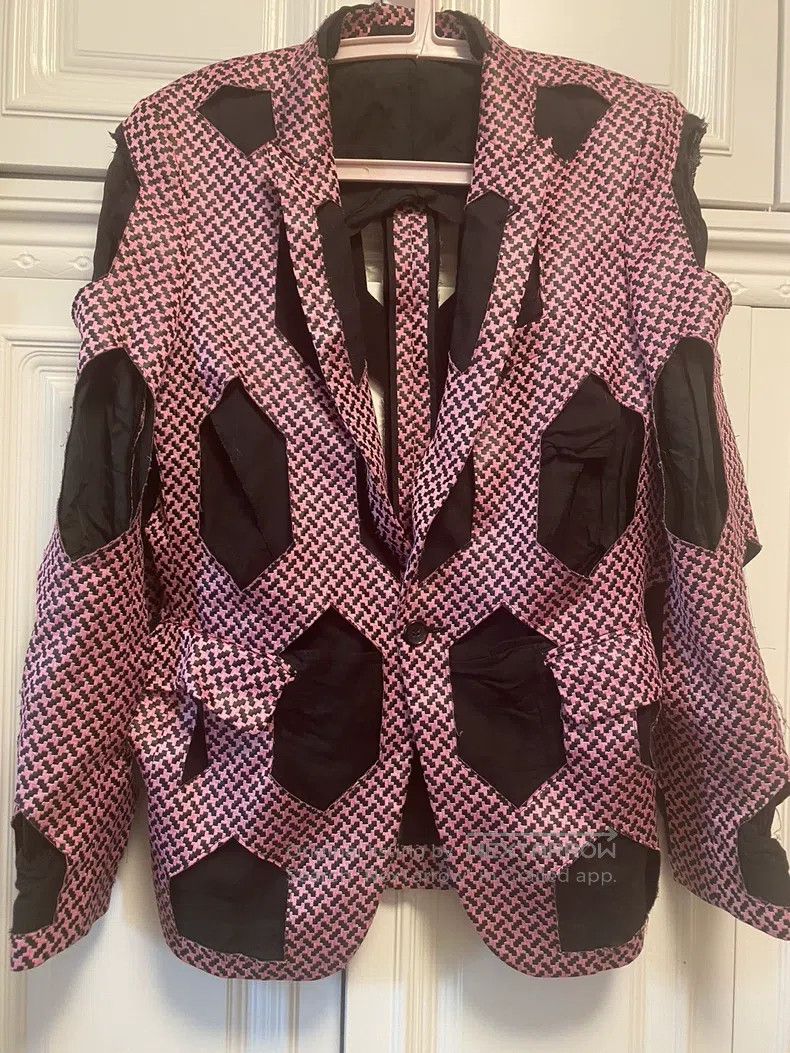 Comme Des Garcons Pink Cut-Out Blazer Jacket