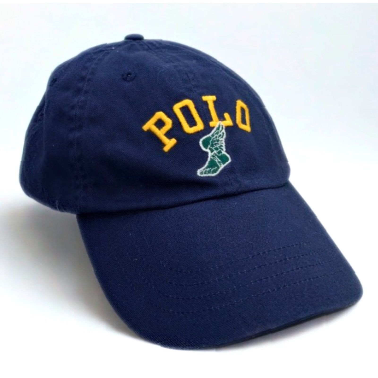 Polo Ralph Lauren VINTAGE Polo Ralph Lauren P-Wing Cap Unisex Adults One Size Navy Adjustable Leather Strap EUC Rare Size US M / EU 48-50 / 2 - 4 Thumbnail
