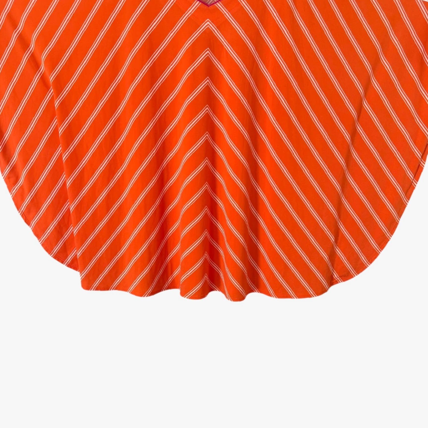 Vintage Susan Graver Striped Liquid Knit V-Neck Top Orange Womens 2X Blouse KnItems? Size XXL / US 16-18 / IT 52-54 - 6 Thumbnail