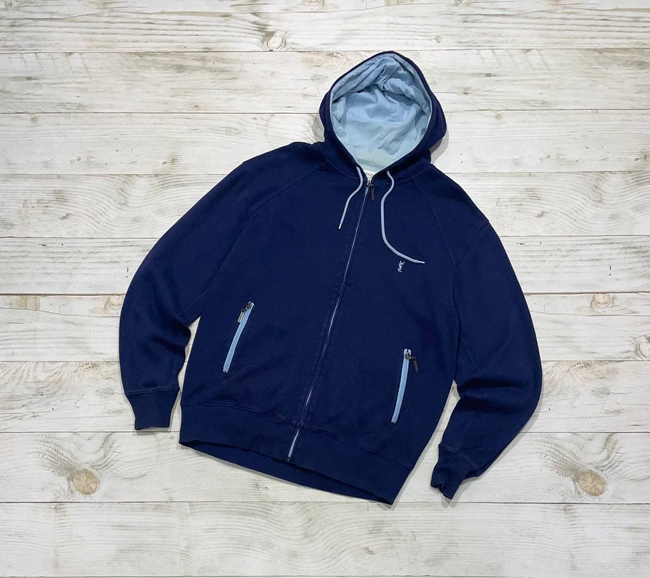 Saint laurent zip hoodie fur store