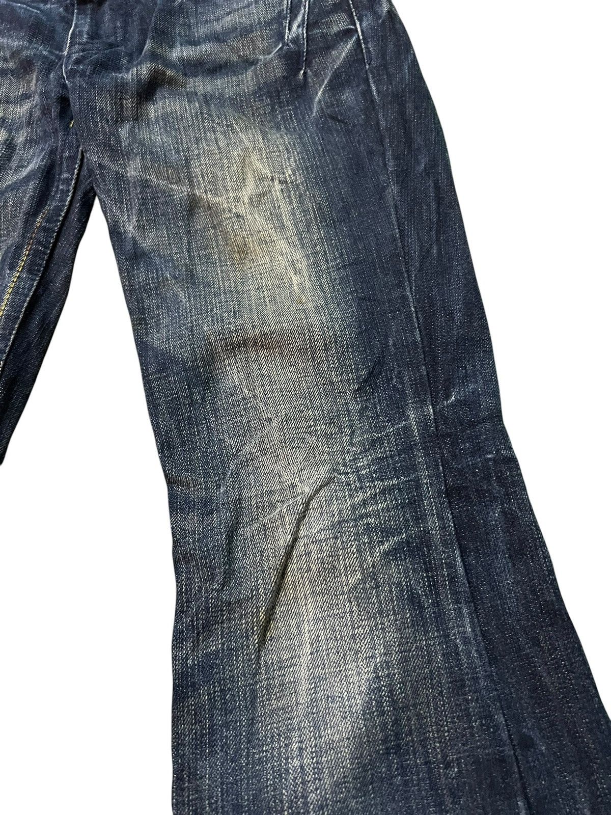 Japanese Brand Flare Redpepper Embroidery Skull Mud Wash Lowrise Jean Size US 31 - 5 Thumbnail