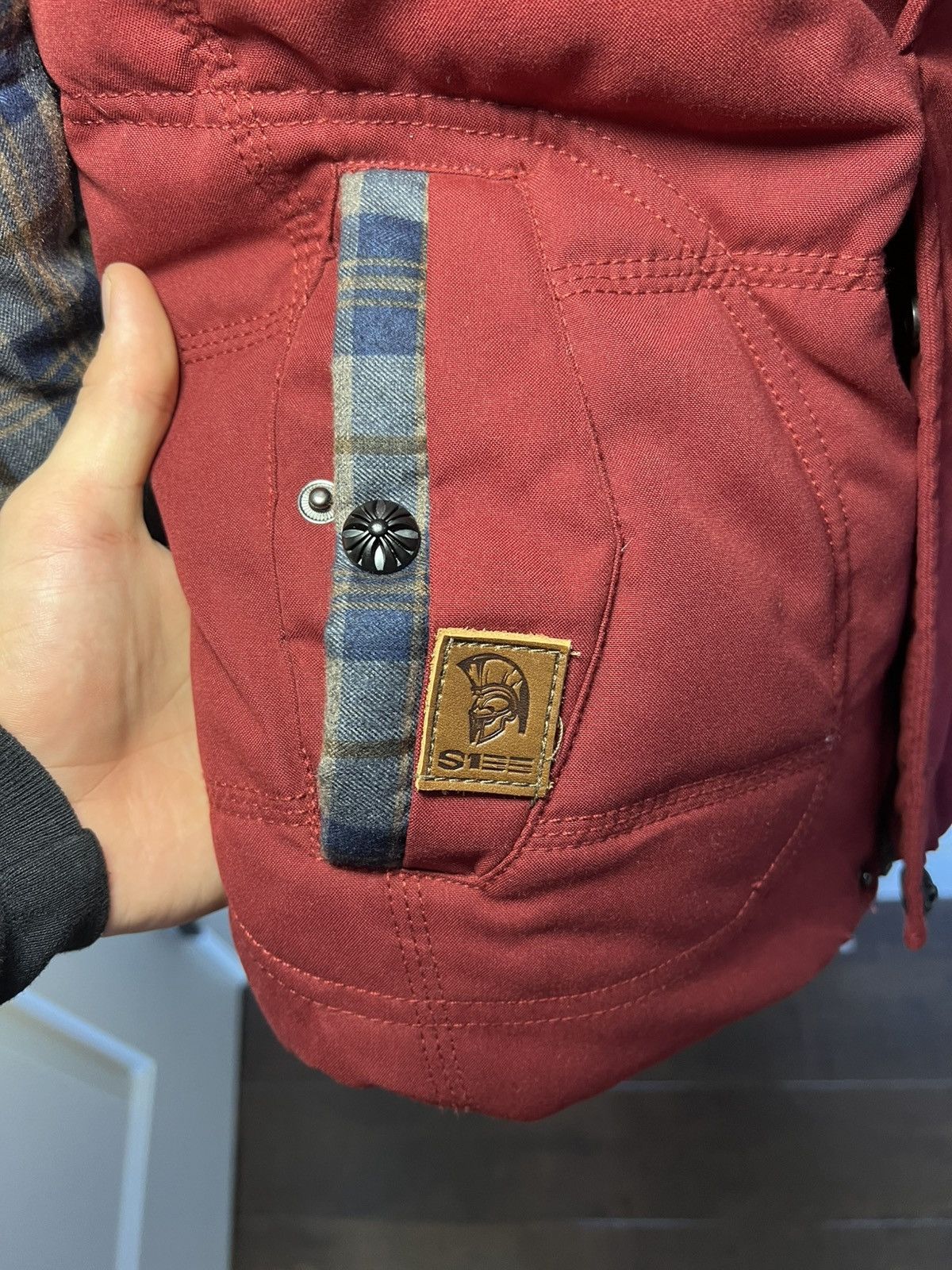 A&G Rock Vintage S135 Sparta Denim World modular plaid puffer jacket Size US L / EU 52-54 / 3 - 3 Thumbnail