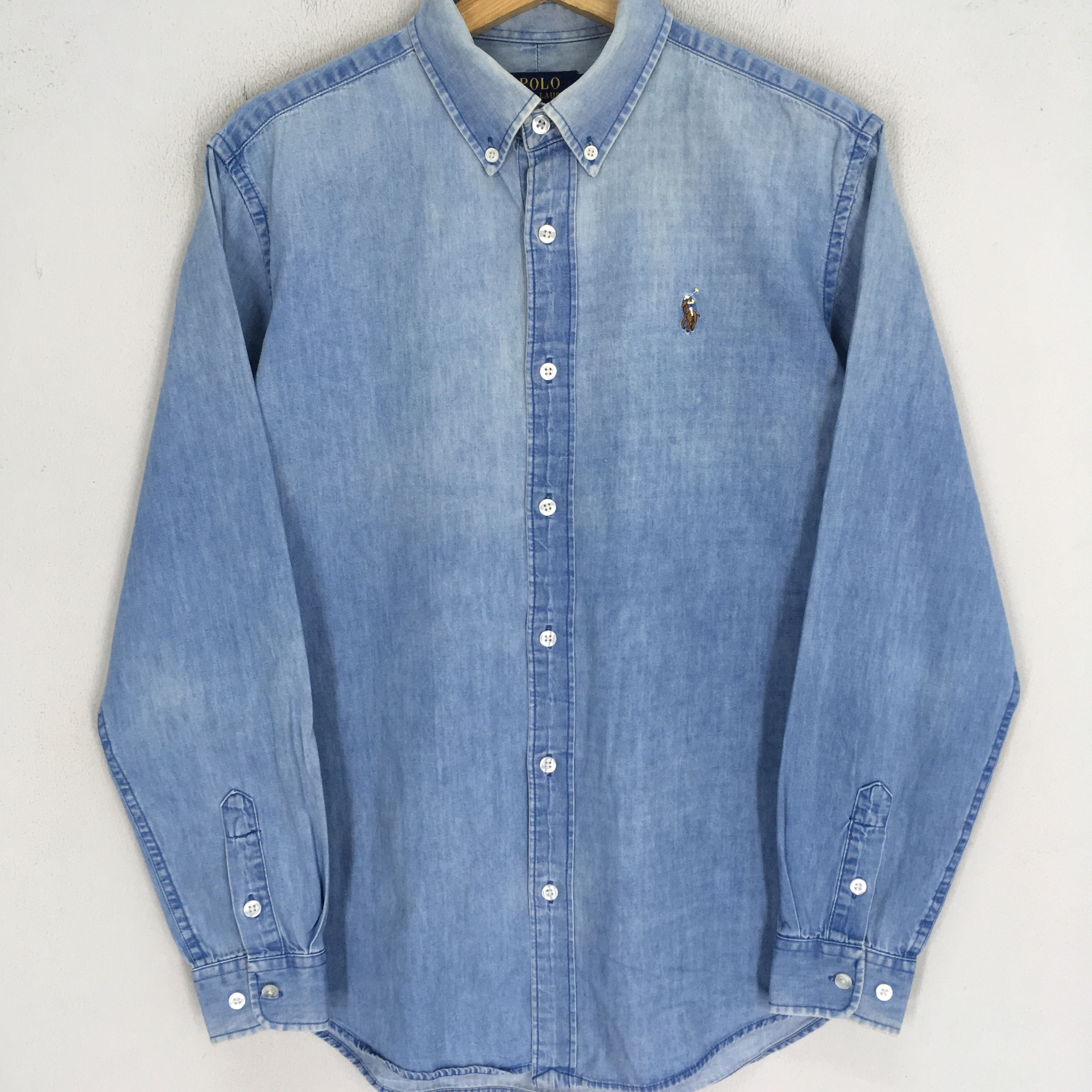 Polo Ralph Lauren Vintage Polo Ralph Lauren Denim Polo Pony Jeans Shirt Size US M / EU 48-50 / 2 - 3 Thumbnail