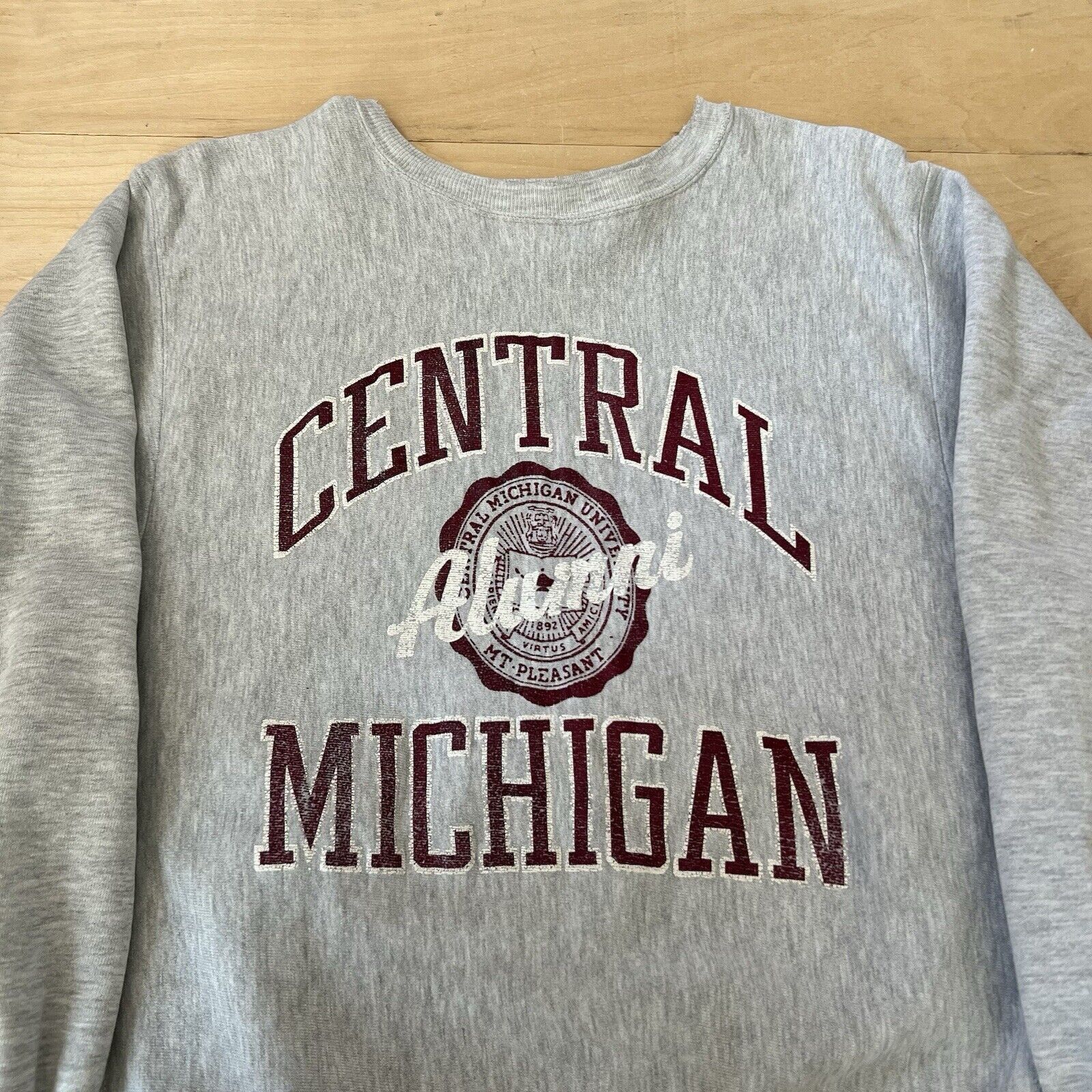 Champion × Vintage Vintage Central Michigan Sweatshirt XL Gray 90s Champion Size US XL / EU 56 / 4 - 3 Thumbnail