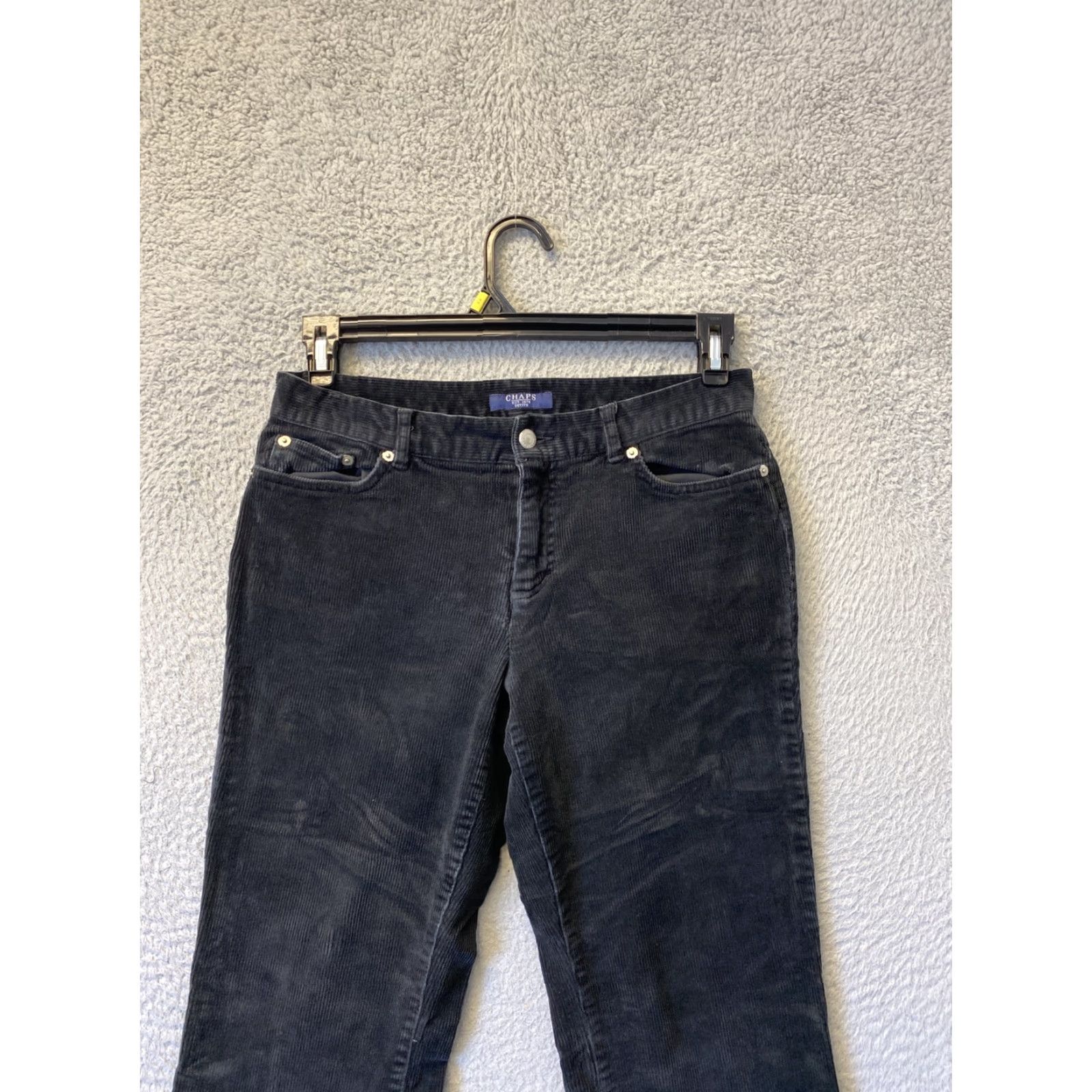 Chaps CHAPS Corduroy Pants Women’s 6P Black Flat Front Straight Leg Petites Size 28" / US 6 / IT 42 - 4 Thumbnail