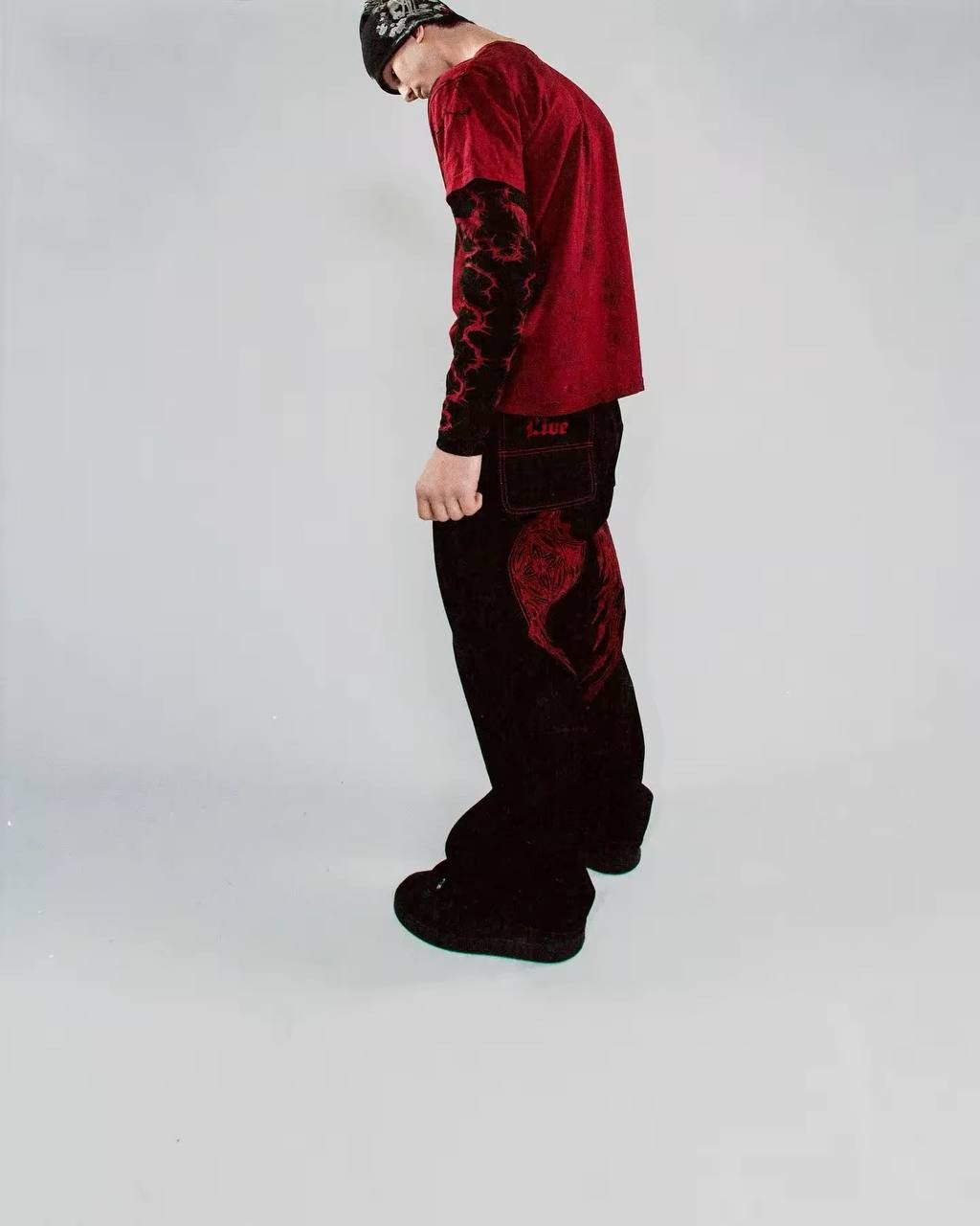 Japanese Brand × Vintage gothic retro printed jeans Size US 35 - 5 Thumbnail