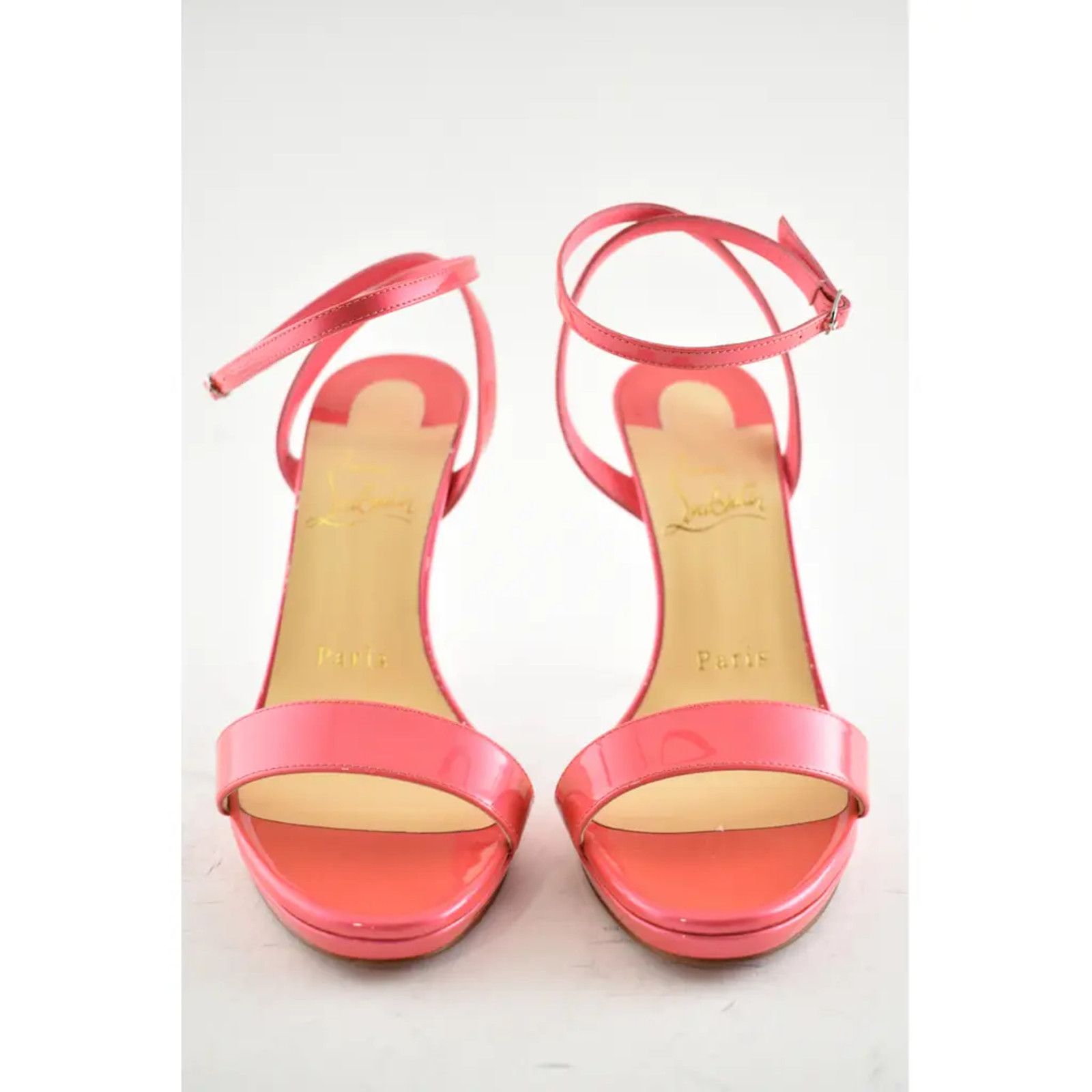 Christian Louboutin Loubi Queen 120 Florida Pink Ankle Strap Sandal Heel Pump 35 Size US 5 / IT 35 - 5 Thumbnail