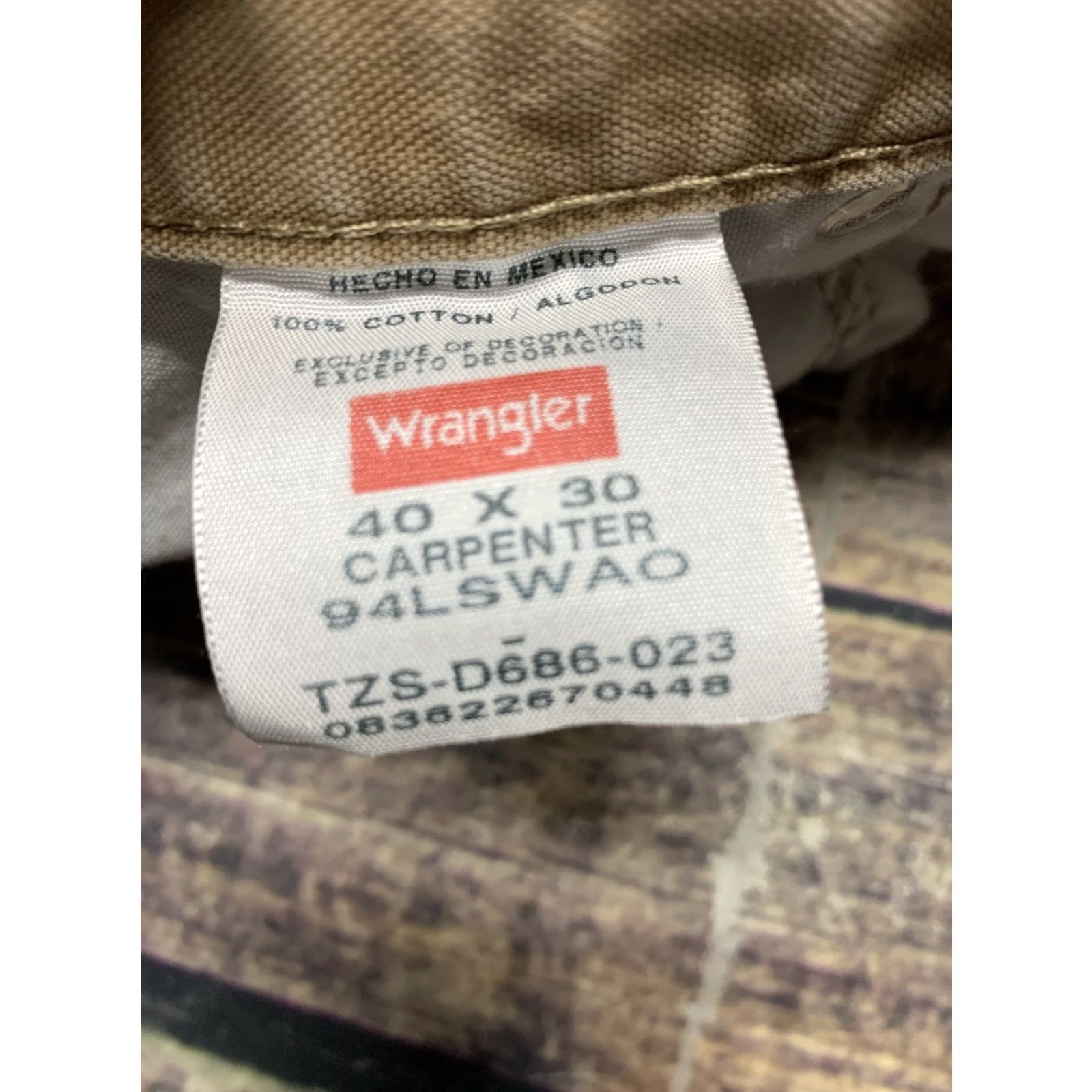 Wrangler Wrangler Carpenter Pants Mens 40 x 30 Tan Cotton Pockets Hammer Loop Waist 40 Regular Inseam 30 Denim Canvas Workwear Casual Pants Size US 40 / EU 56 - 7 Thumbnail