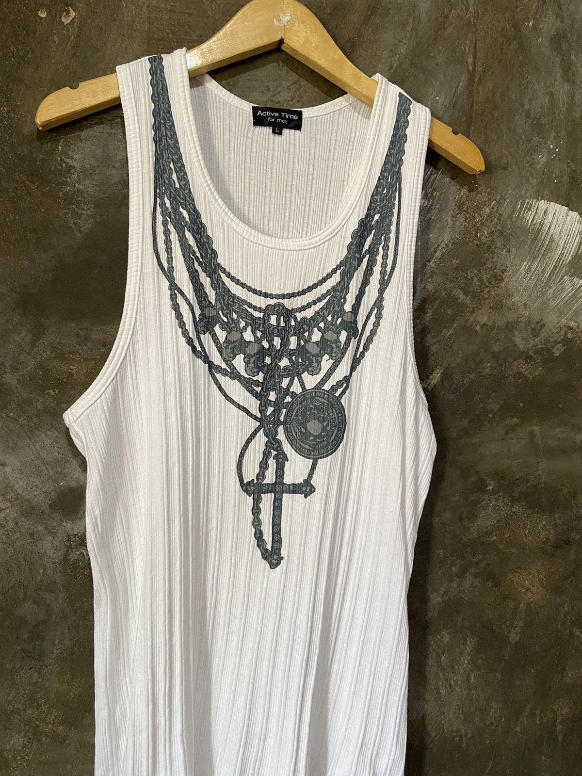 Japanese Brand Japanese-Pleats Skull Cross Tank Top ifsixwasnine style Size US L / EU 52-54 / 3 - 4 Thumbnail