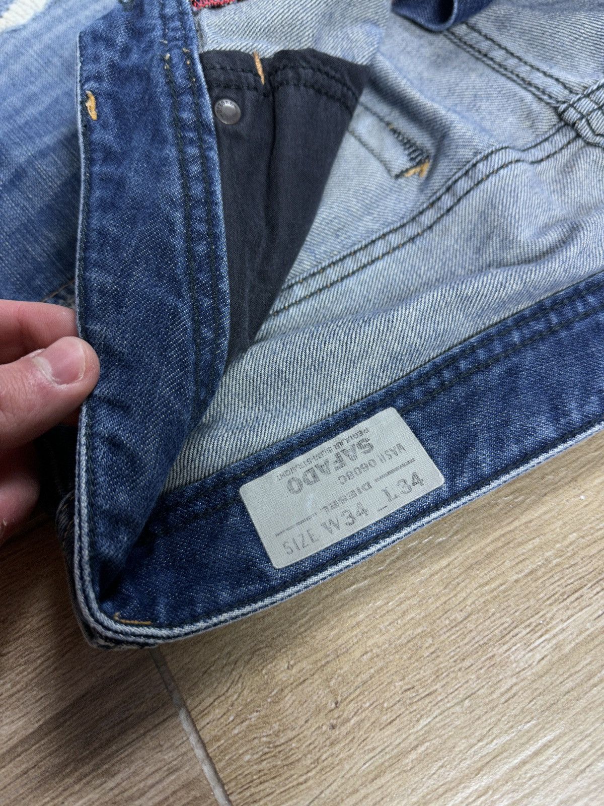Diesel × Vintage Vintage Y2K Diesel Safado Distressed Denim Jeans Pants Size US 34 / EU 50 - 11 Thumbnail