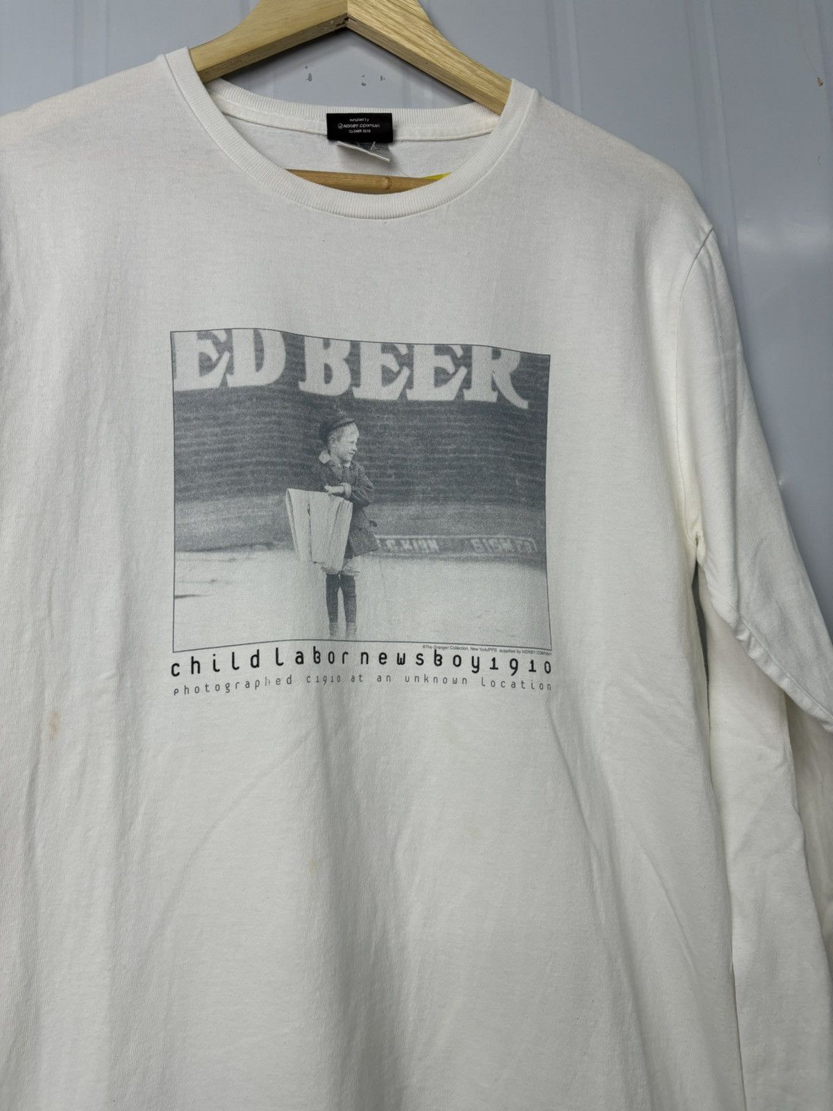 Vintage RARE! Vintage 90’s Child Labor Newsboy Phototee Beer Size US L / EU 52-54 / 3 - 3 Thumbnail