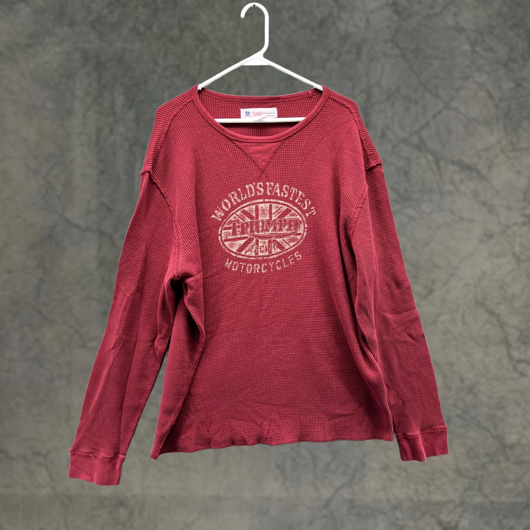 Lucky Brand Lucky Brand Shirt Mens 2XL Red Thermal Long Sleeve Tee Motorcycle Graphic Print Crew Neck Front Logo Holiday Winter Retro Vintage N/A Size US XXL / EU 58 / 5 - 1 Thumbnail
