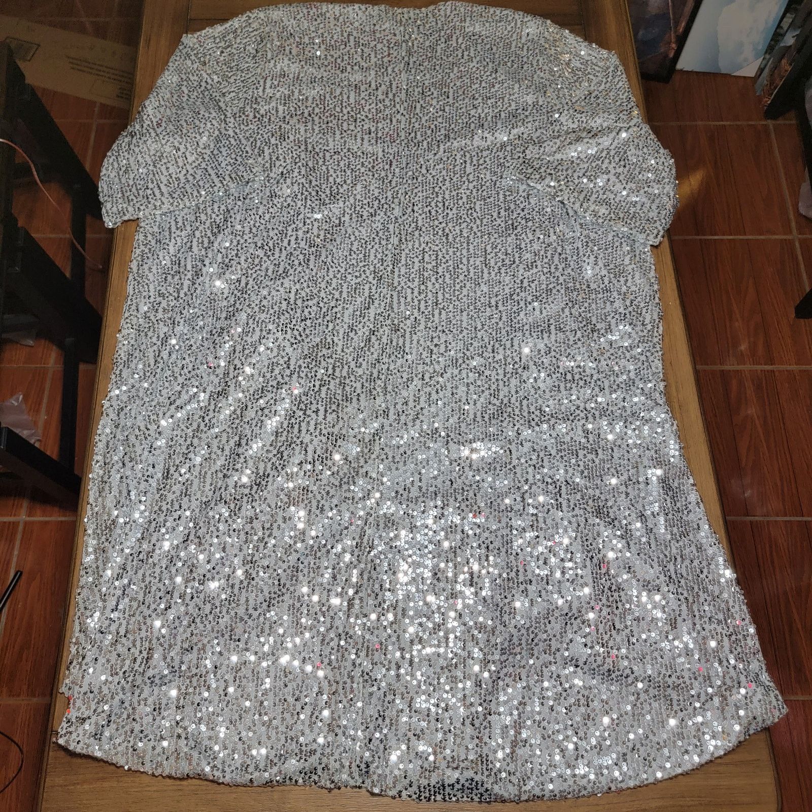 Other Torrid Full Silver Sequin Long Jacket - Size 4 Size 4XL / US 24-26 - 2 Thumbnail