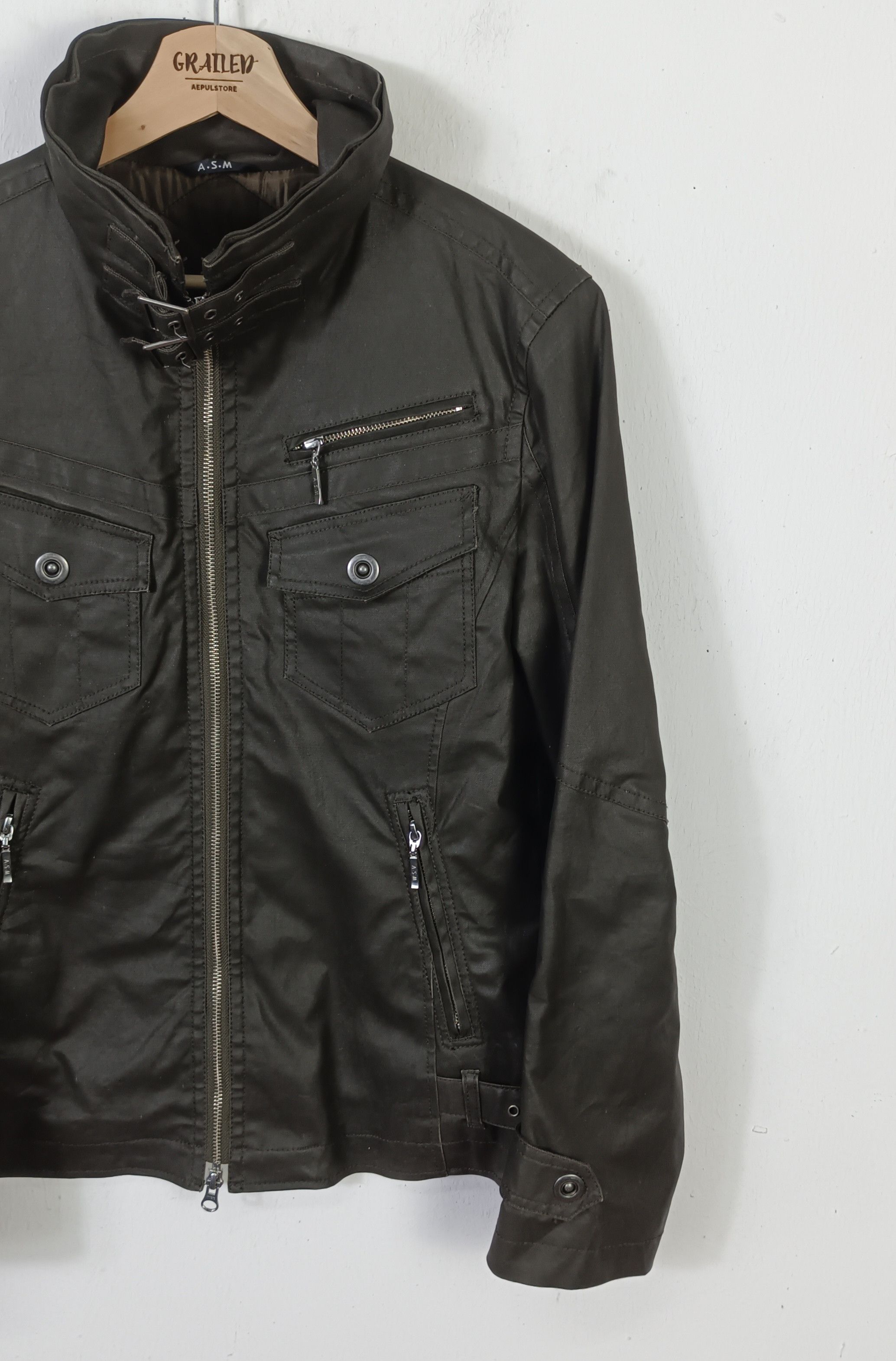 Japanese Brand Atelier Sab Men Wax Jacket Tactical Pocket Size US M / EU 48-50 / 2 - 6 Thumbnail