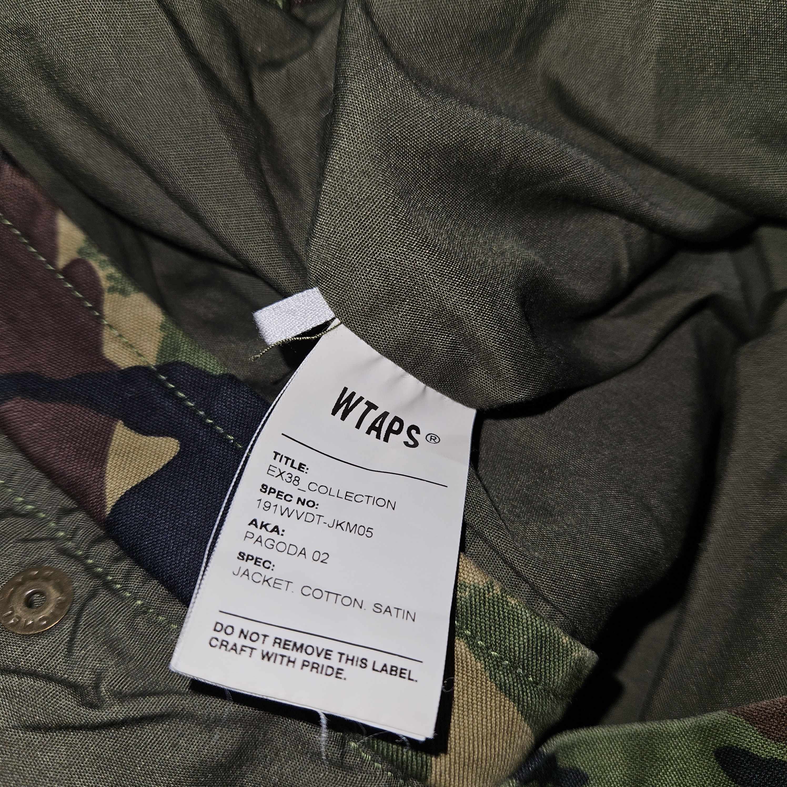 Wtaps WTAPS JAPAN PAGODA 02 CAMOUFLAGE JACKET Size US S / EU 44-46 / 1 - 4 Thumbnail