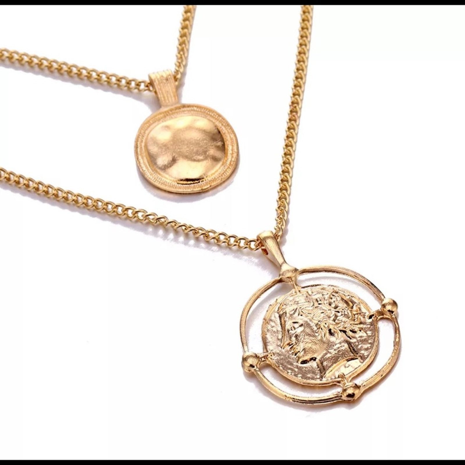 Other Portrait Coin Chain Chocker Necklace Bohe Layered Necklace Size ONE SIZE - 6 Thumbnail