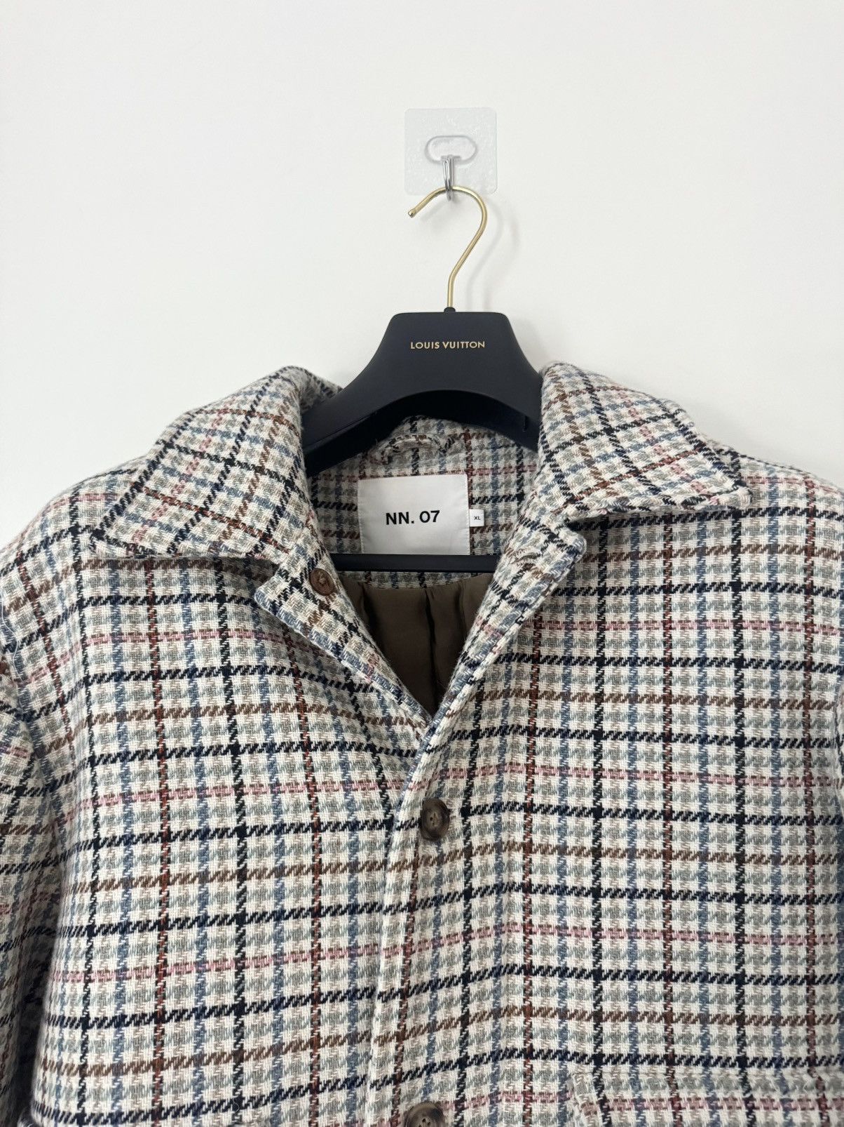 NN07 NN07 Julius 8005 Wool Blend Plaid Shirt Jacket Off White XL Size US XL / EU 56 / 4 - 2 Thumbnail