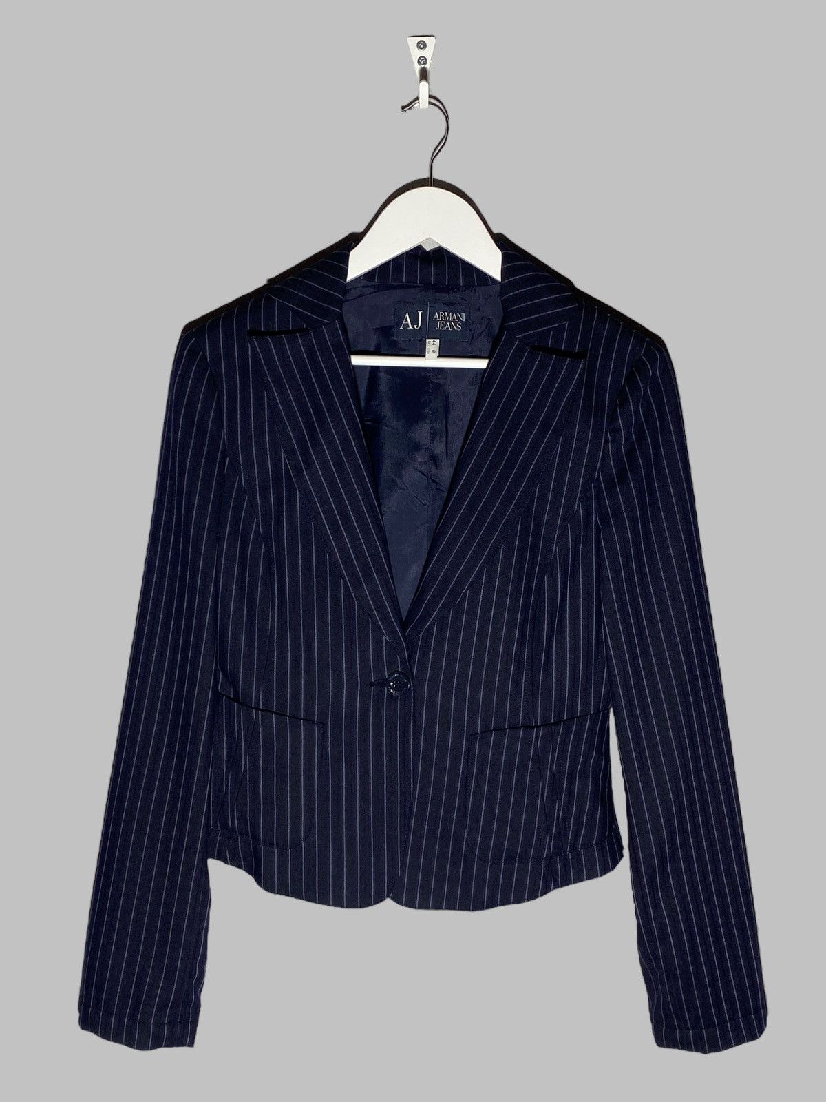 Armani Vintage Armani Jeans Wool Striped Suit Balzer + Pants Womens Size M / US 6-8 / IT 42-44 - 2 Thumbnail