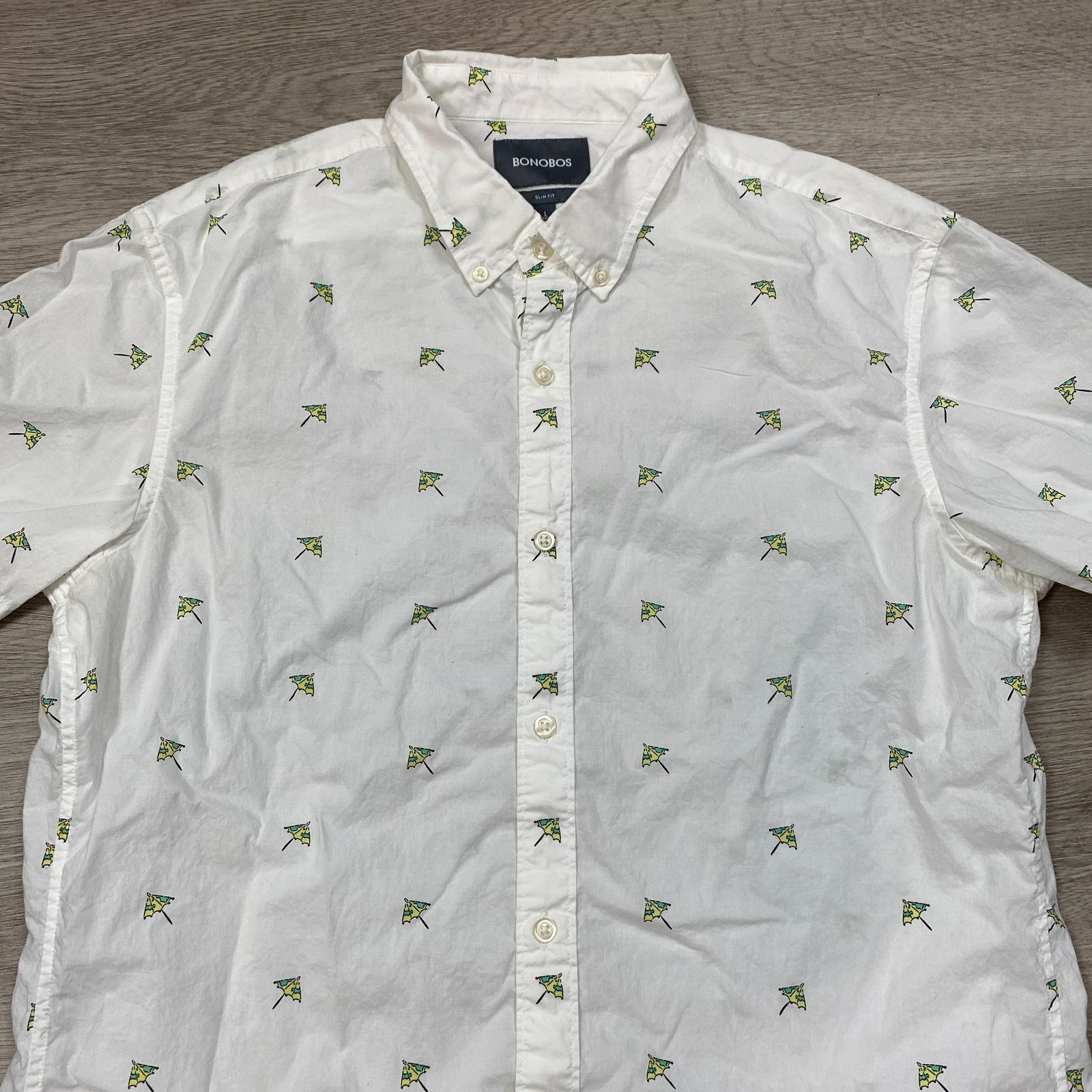 Bonobos Bonobos Slim Fit Cocktail Umbrella Button Down Shirt L Long Size US L / EU 52-54 / 3 - 2 Thumbnail