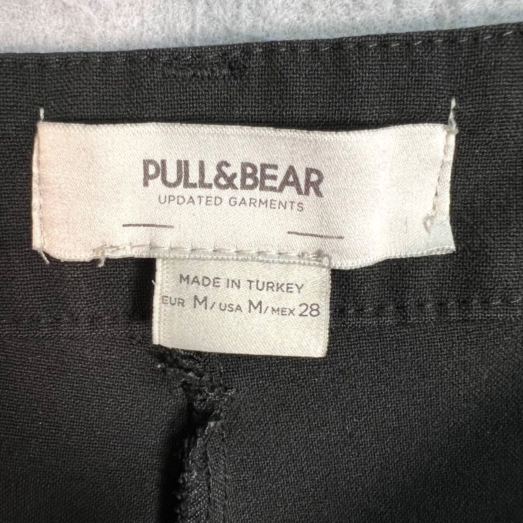 Vintage Pull & Bear Womens Size Medium Black Straight-Leg Trousers Pants Size 32" / US 10 / IT 46 - 3 Thumbnail
