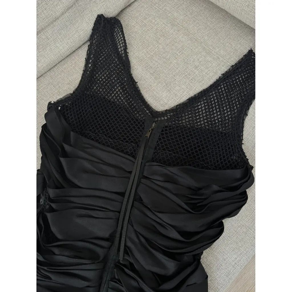 Louis Vuitton Louis Vuitton Black Silk Pleated Cocktail Mini Dress FR40 Size M / US 6-8 / IT 42-44 - 4 Thumbnail