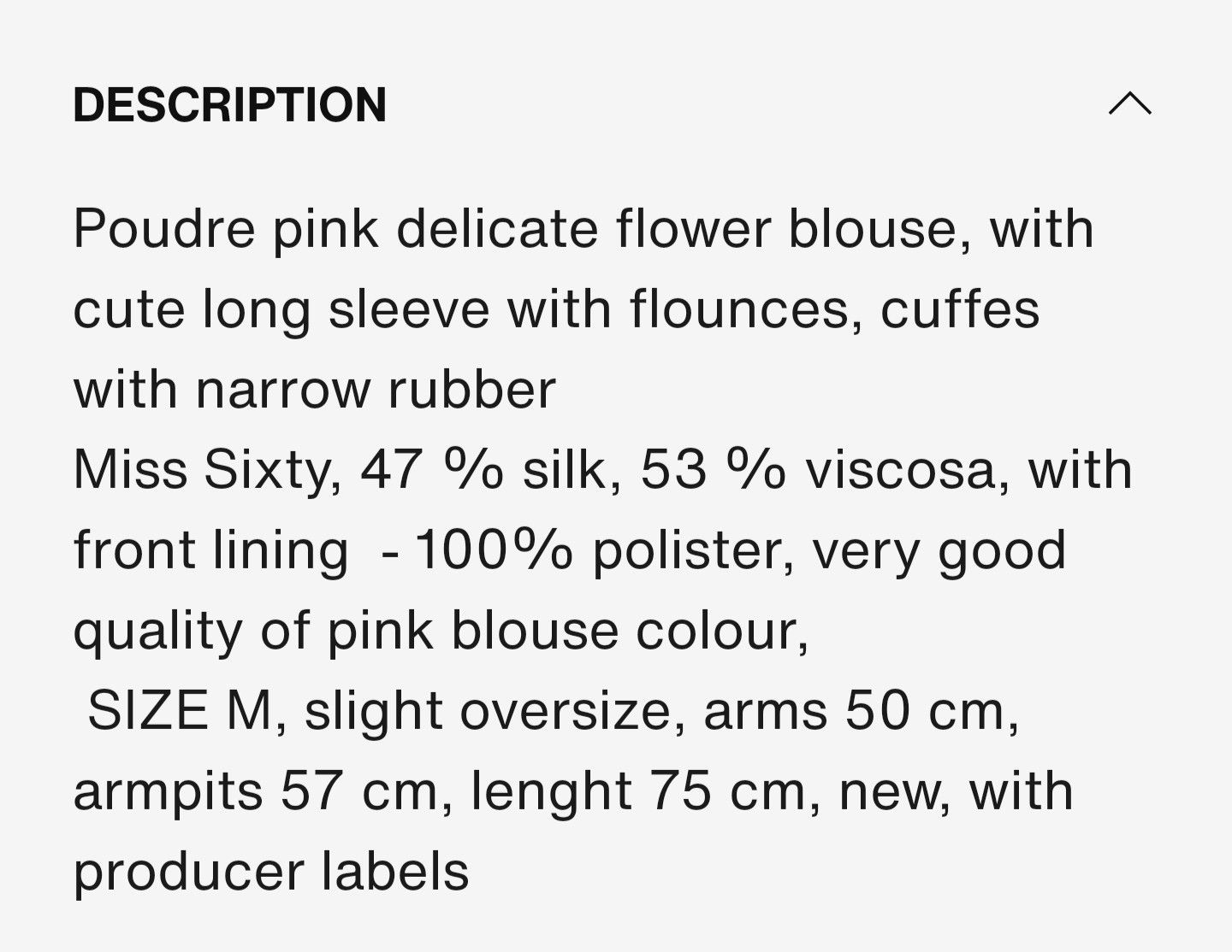 Miss Sixty Romantic, poudre blouse, flowers, frills Size M / US 6-8 / IT 42-44 - 8 Thumbnail