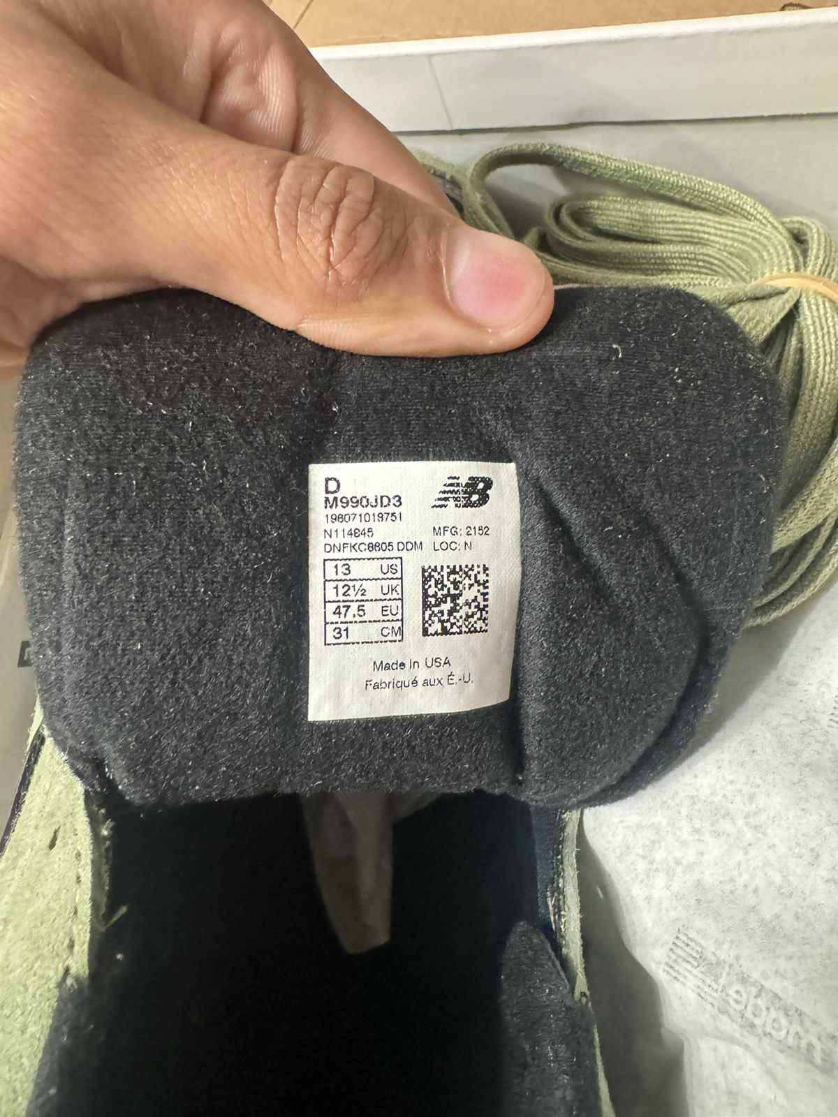 JJJJound × New Balance New Balance 990v3 JJJJOUND Olive Size US 13 / EU 46 - 11 Thumbnail