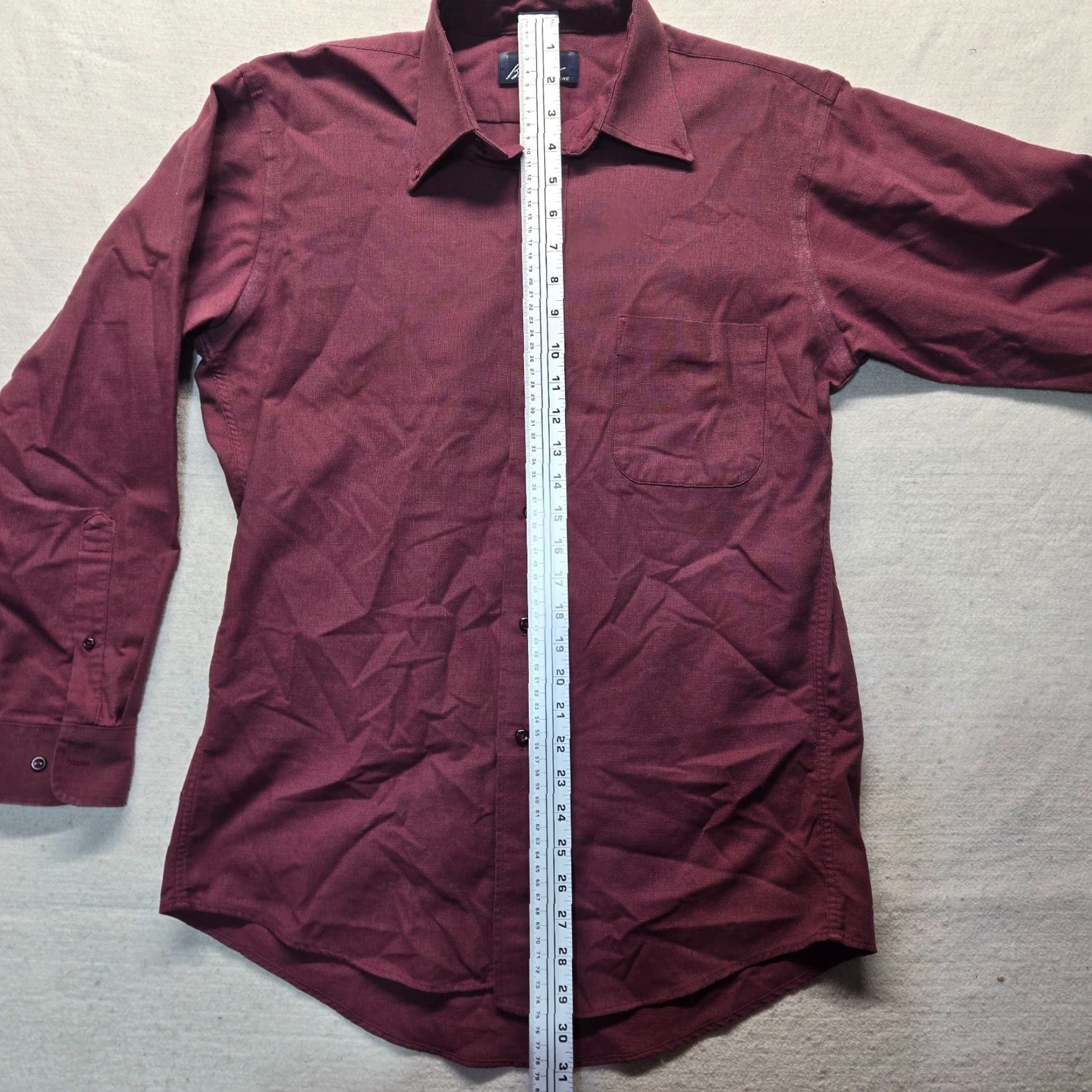 Bill Blass Bill Blass Shirt Button-Up Long Sleeve Burgundy Red Adult Mens 15.5 Size US L / EU 52-54 / 3 - 6 Thumbnail