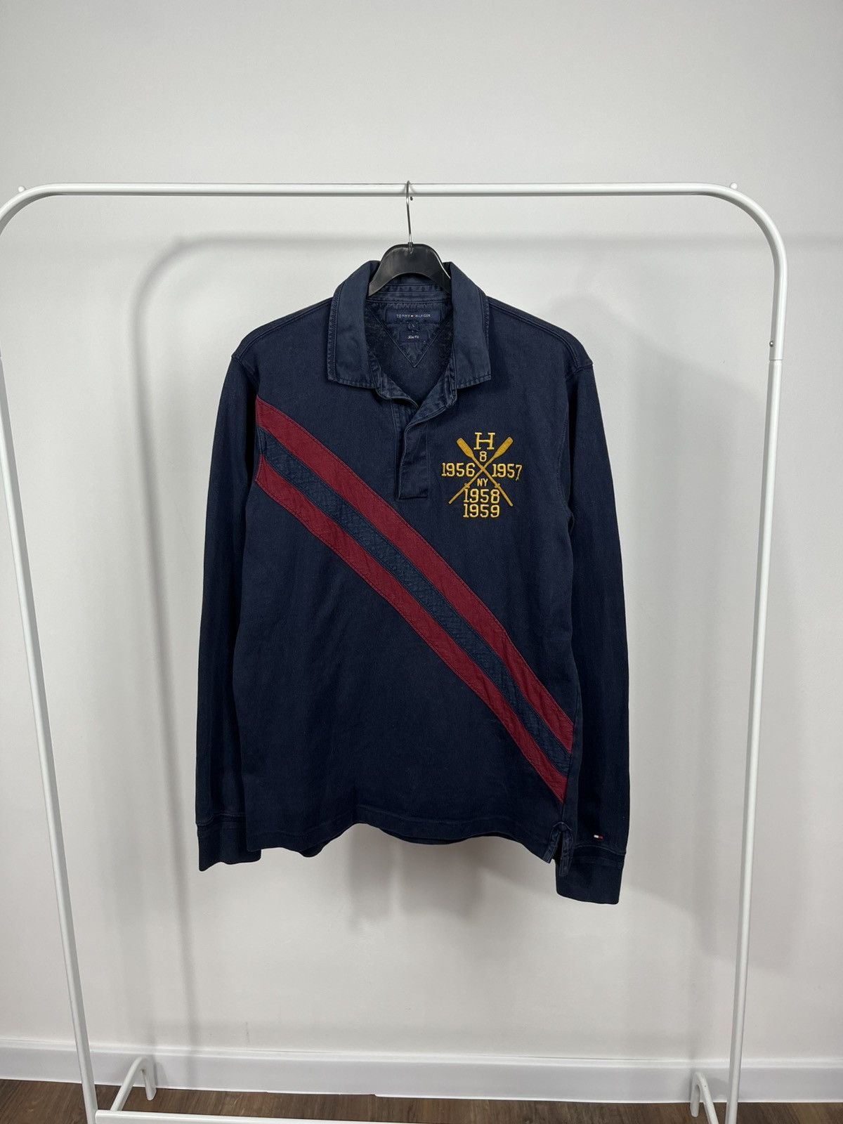 Tommy Hilfiger Tommy Hilfiger Long Sleeve Polo Rugby Shirt Embroidered L Size US L / EU 52-54 / 3 - 1 Thumbnail
