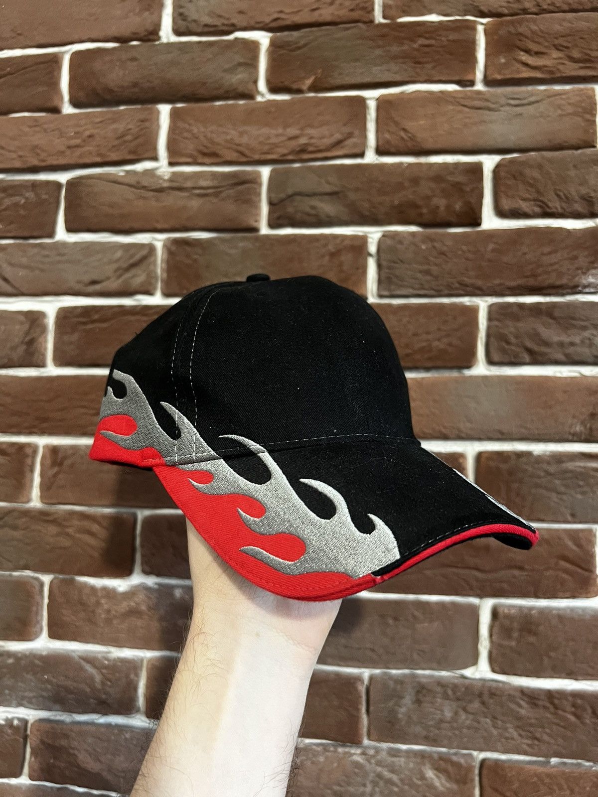 Japanese Brand Vintage Y2k Avant Garde Devil Flame Cap Hat Streetwear Size ONE SIZE - 4 Thumbnail