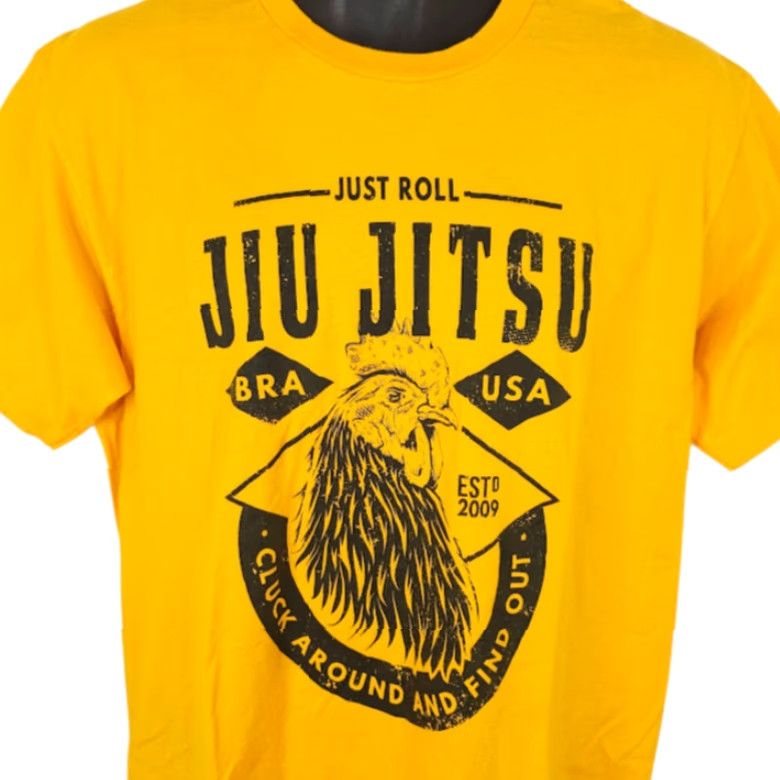 Vintage Just Roll Jiu Jitsu T Shirt Mens Size L Yellow Cluck Around And Find Out Size US L / EU 52-54 / 3 - 2 Thumbnail