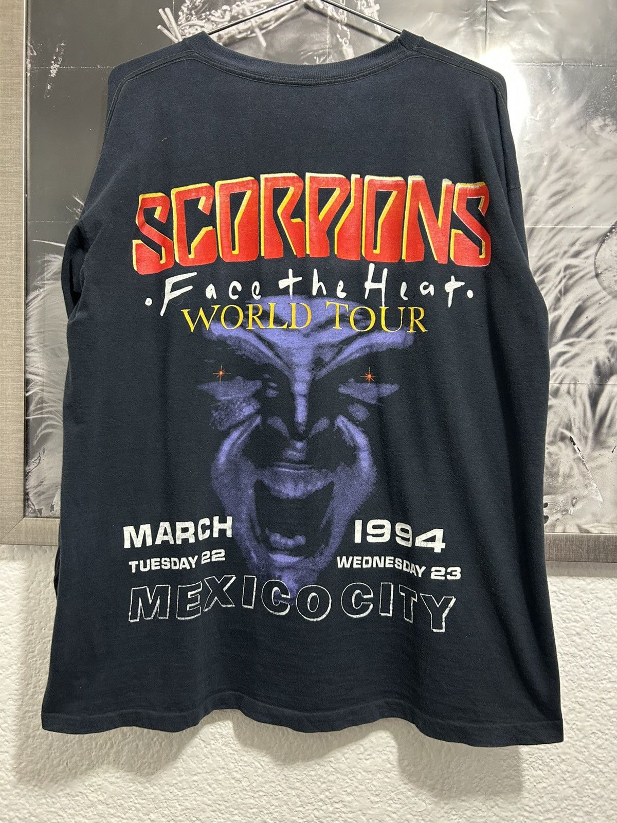 Mexican Threads 1994 Scorpions Face the Heat Tour in Mexico City Rare Size US XL / EU 56 / 4 - 2 Thumbnail