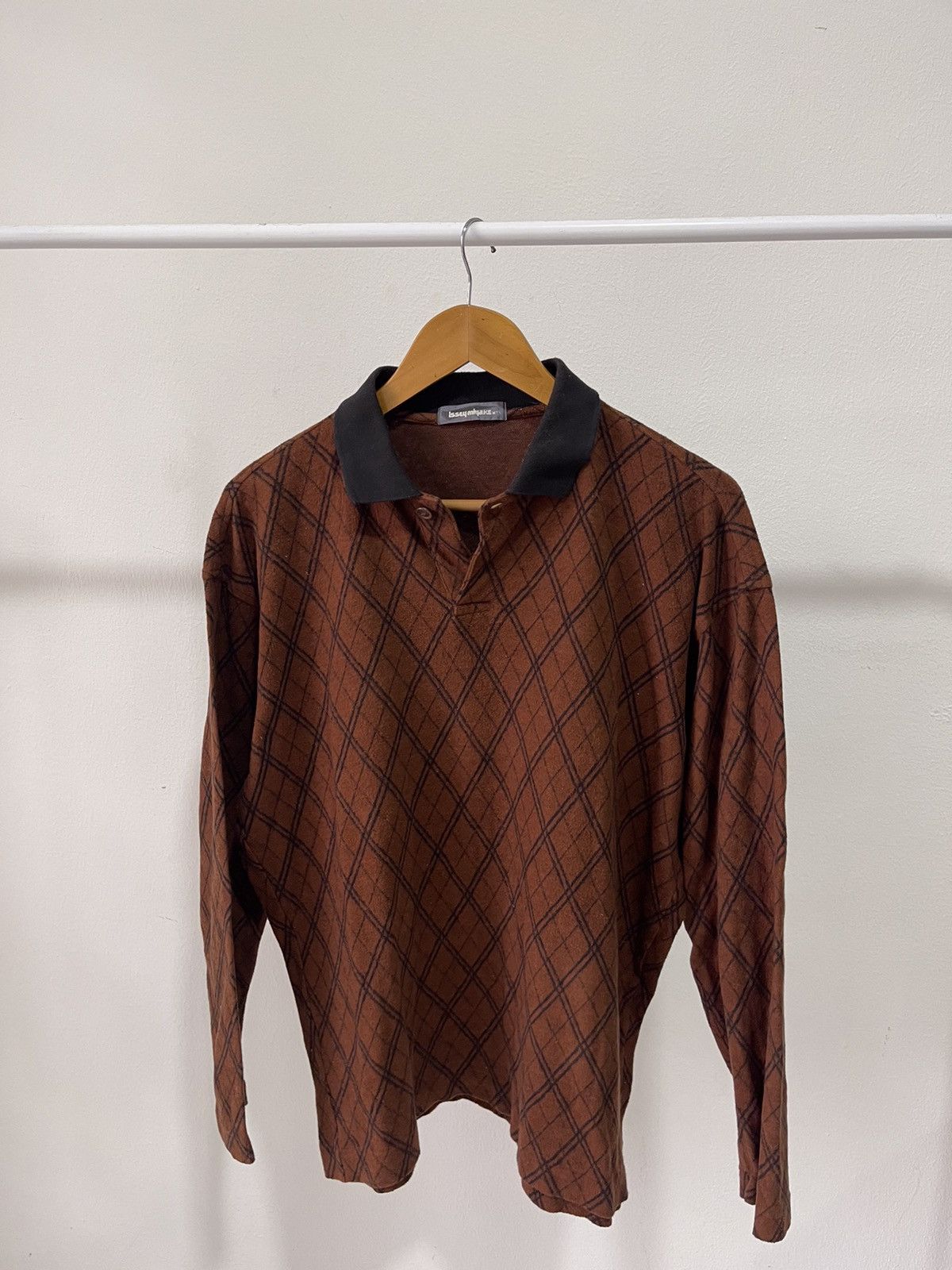 Issey Miyake × Pleats Please Issey Miyake 80s Issey Miyake Polo Long Sleeve Size US L / EU 52-54 / 3 - 4 Thumbnail