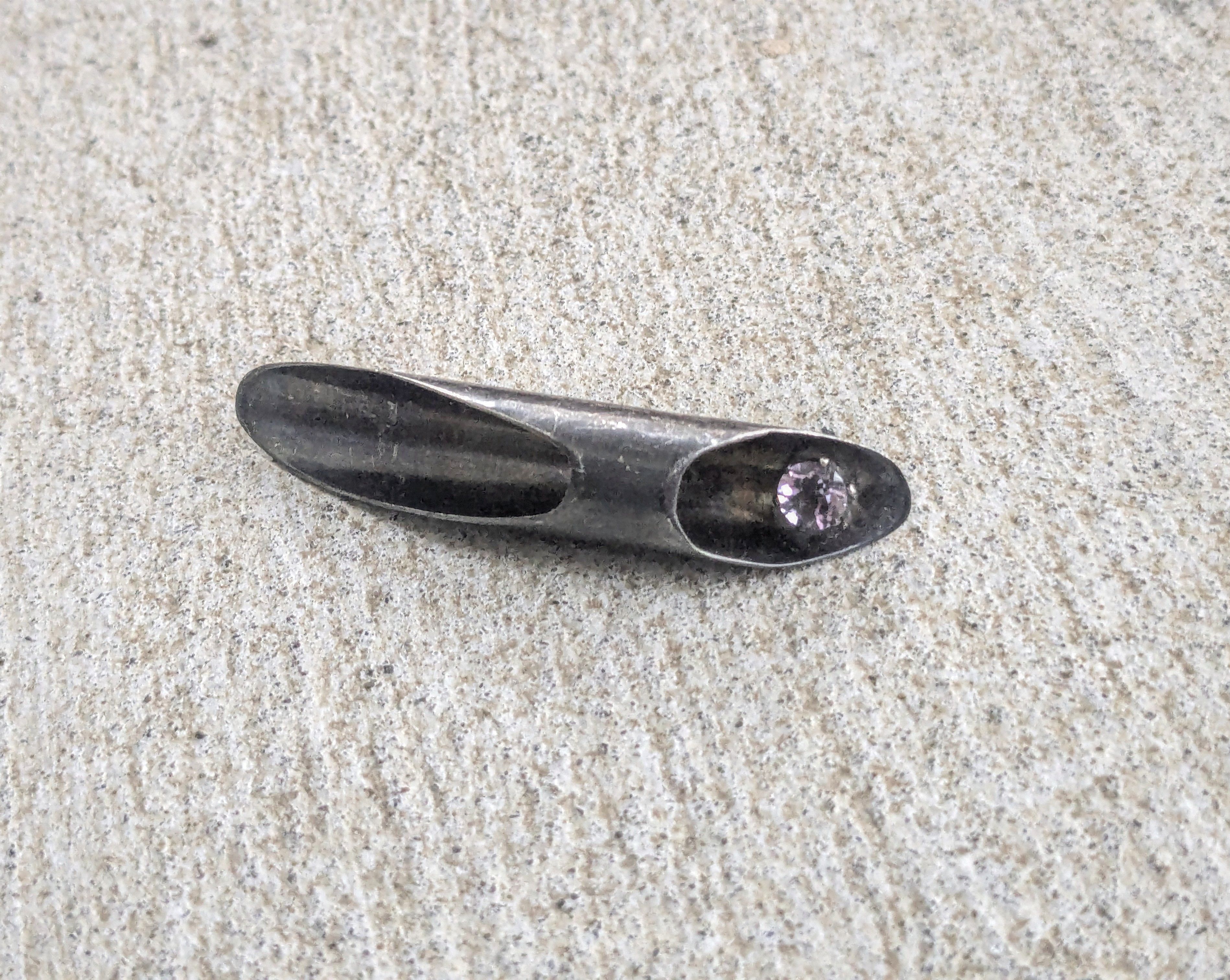 Jewelry × Vintage Vintage Sterling Silver Pin Purple Modern Abstract MCM Size ONE SIZE - 1 Thumbnail