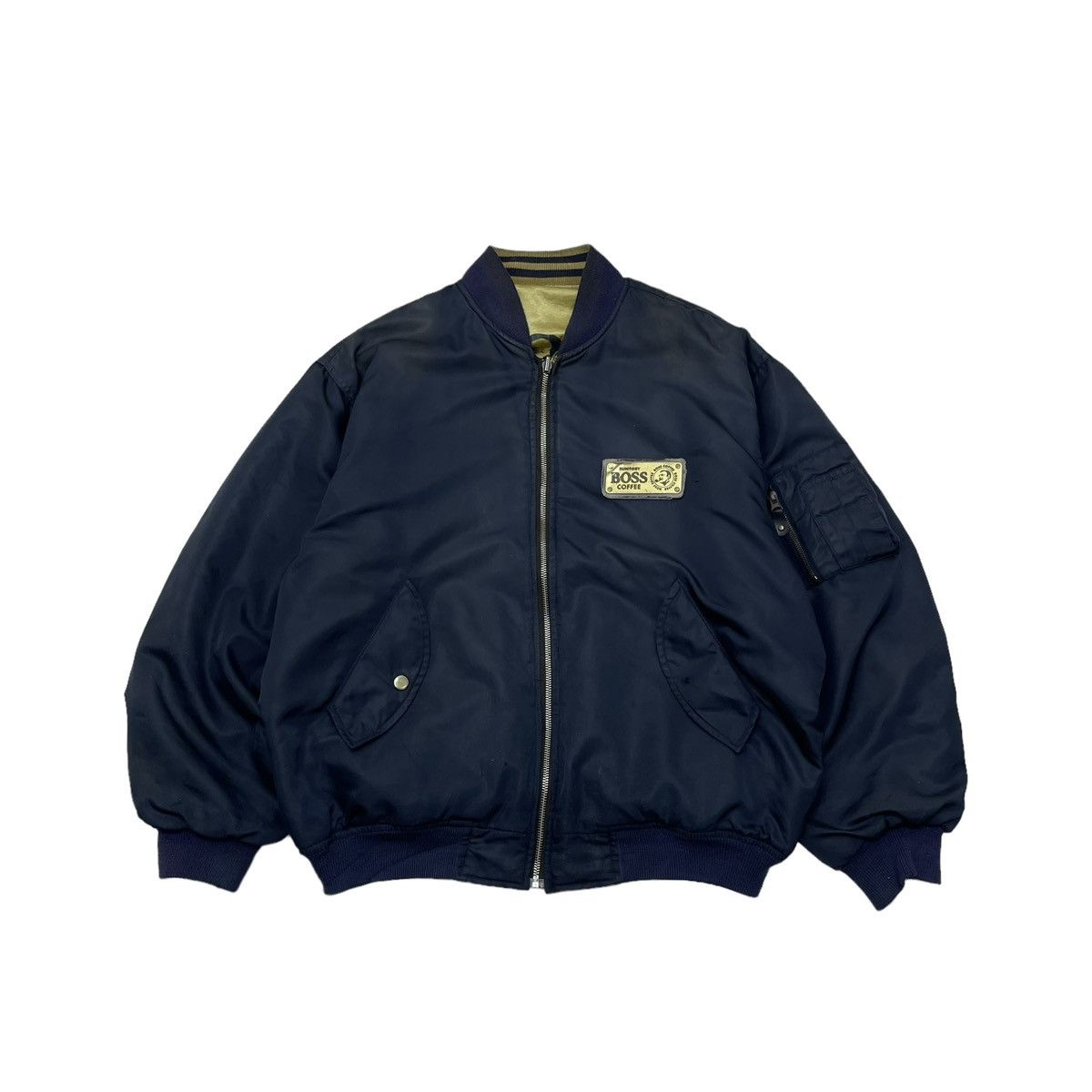 Japanese Brand 🔥Vintage Suntory Coffee Boss Bomber Reversible Satin Jacket Size US L / EU 52-54 / 3 - 5 Thumbnail