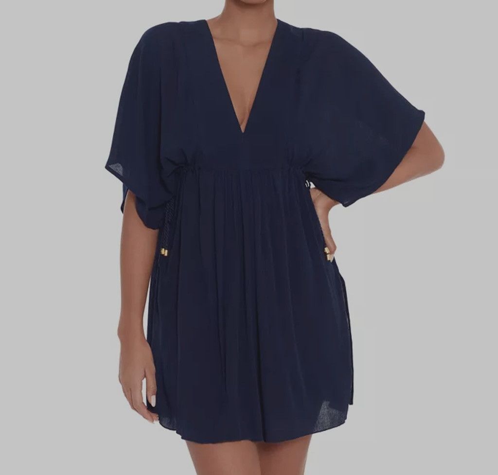 Ralph Lauren Lauren by Ralph Lauren Crinkle Rayon Tunic Black Size M Size M / US 6-8 / IT 42-44 - 1 Thumbnail