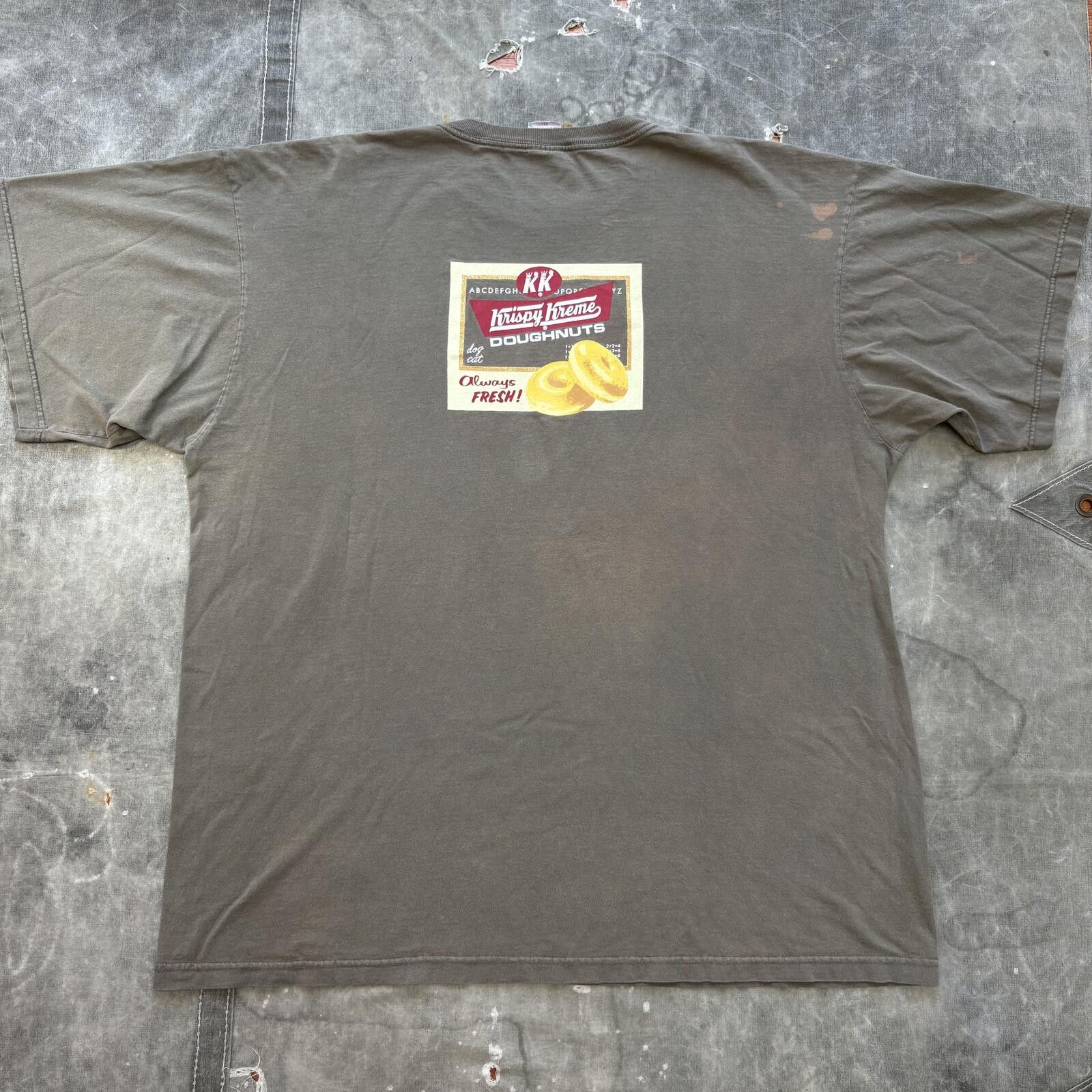 Vintage Vintage Y2K Faded Olive Green Krispy Kreme Doughnuts Shirt Size US XXL / EU 58 / 5 - 2 Thumbnail