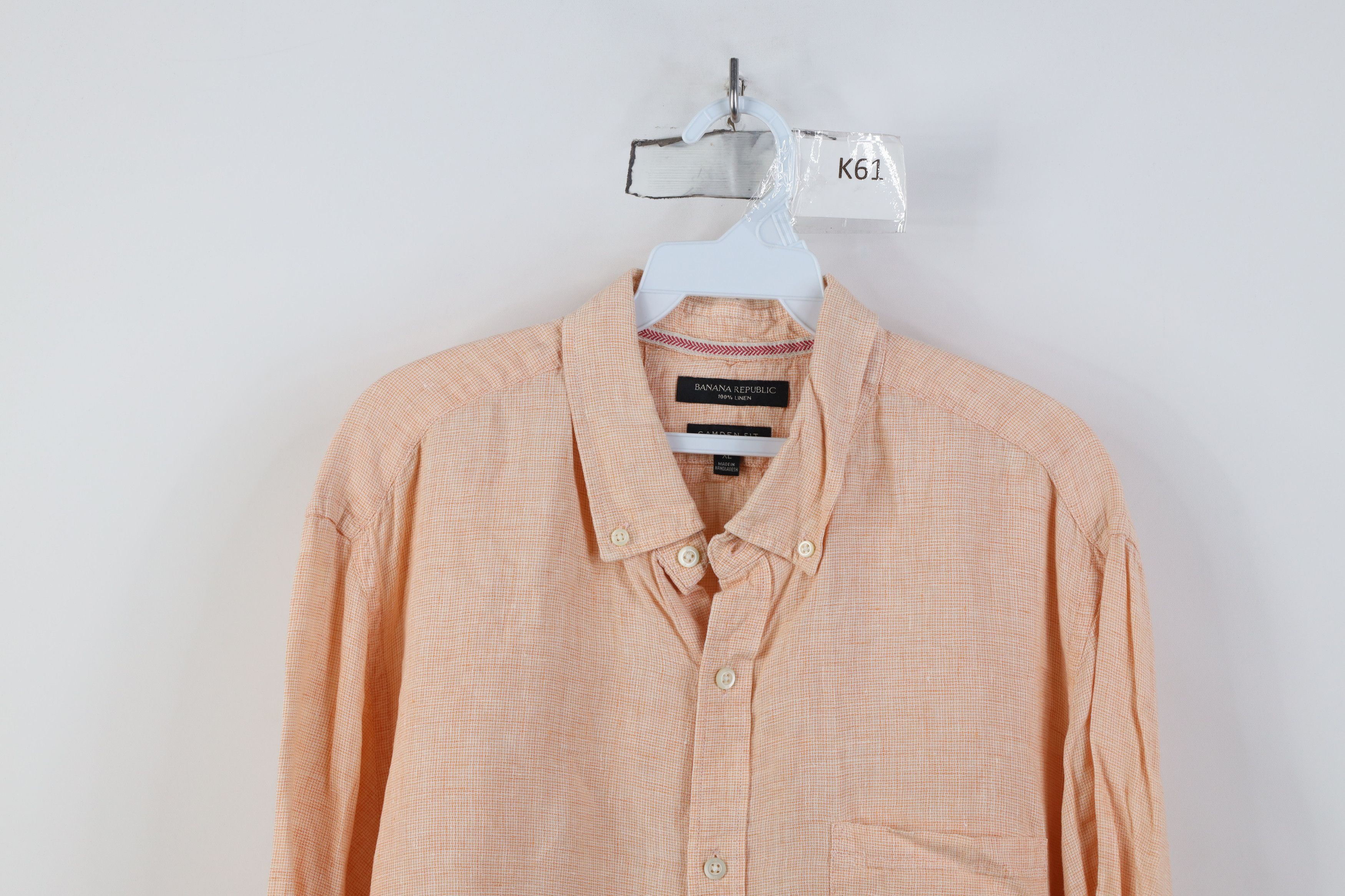 Banana Republic Banana Republic Linen Knit Collared Button Down Shirt Orange Size US XL / EU 56 / 4 - 2 Thumbnail
