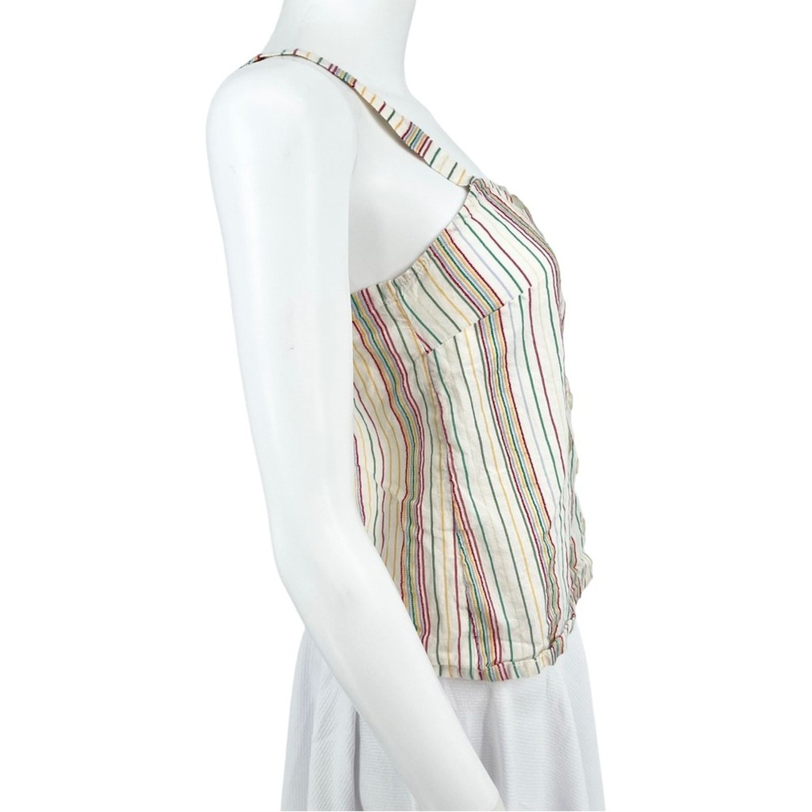 Madewell Madewell Button-Front Striped Cropped Cami Top Size Small Size S / US 4 / IT 40 - 6 Thumbnail