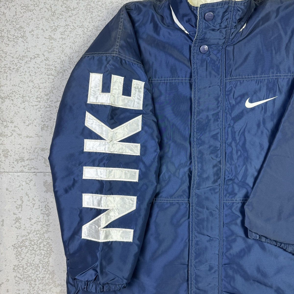 Nike Vintage 90s Nike Spell Out Quilt Lined Jacket Size US L / EU 52-54 / 3 - 2 Thumbnail