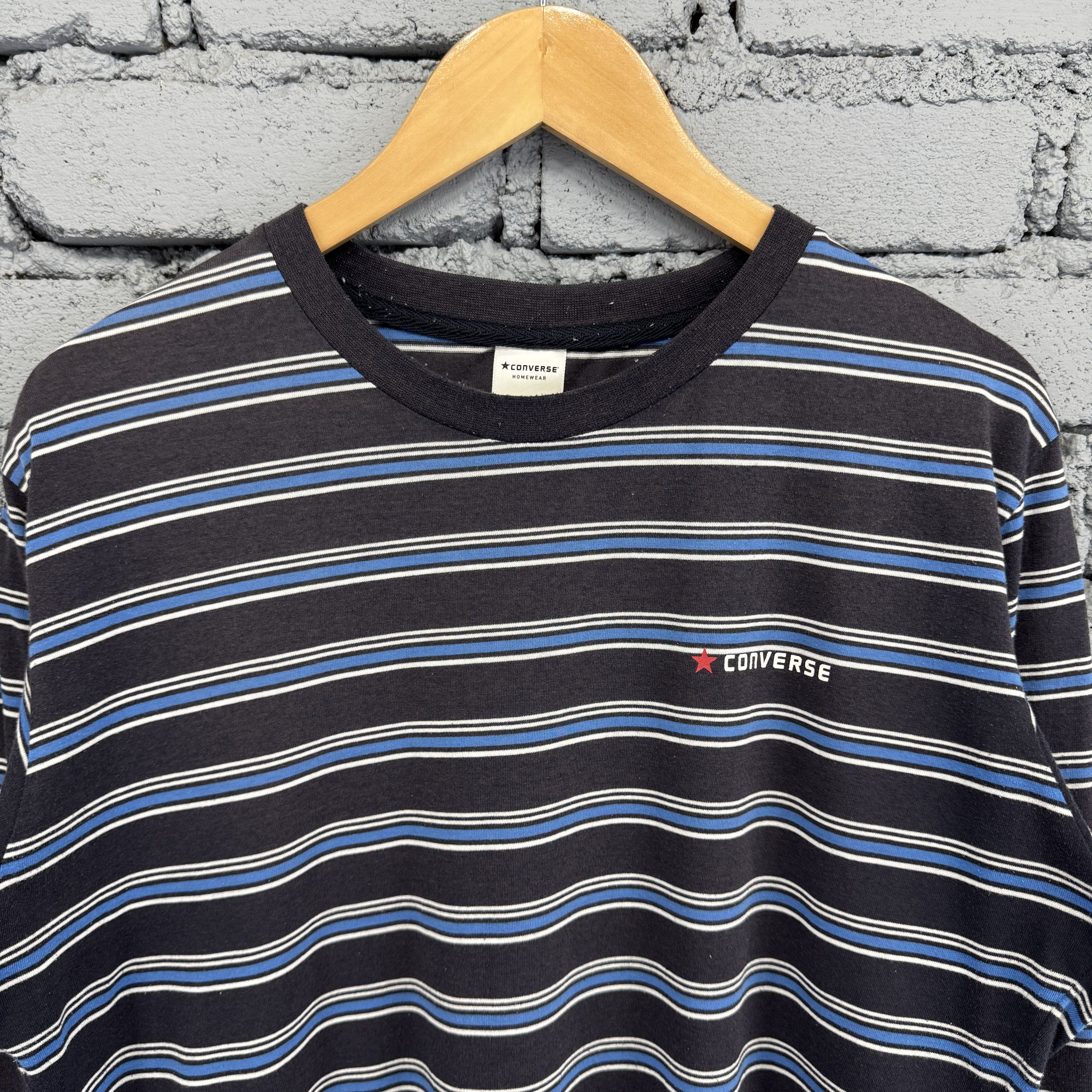Converse Kobain Style Converse Striped Long Sleeve Sunfaded Tshirt Size US L / EU 52-54 / 3 - 3 Thumbnail