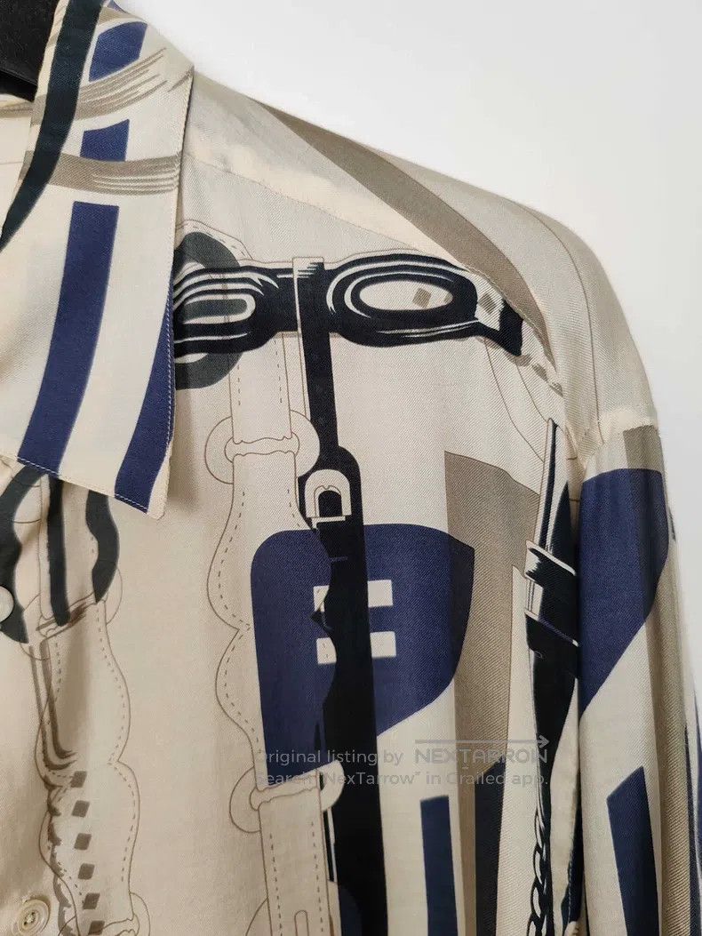 Hermes Hermes size 41 Letter Printed Silk Shirt Size US S / EU 44-46 / 1 - 4 Thumbnail