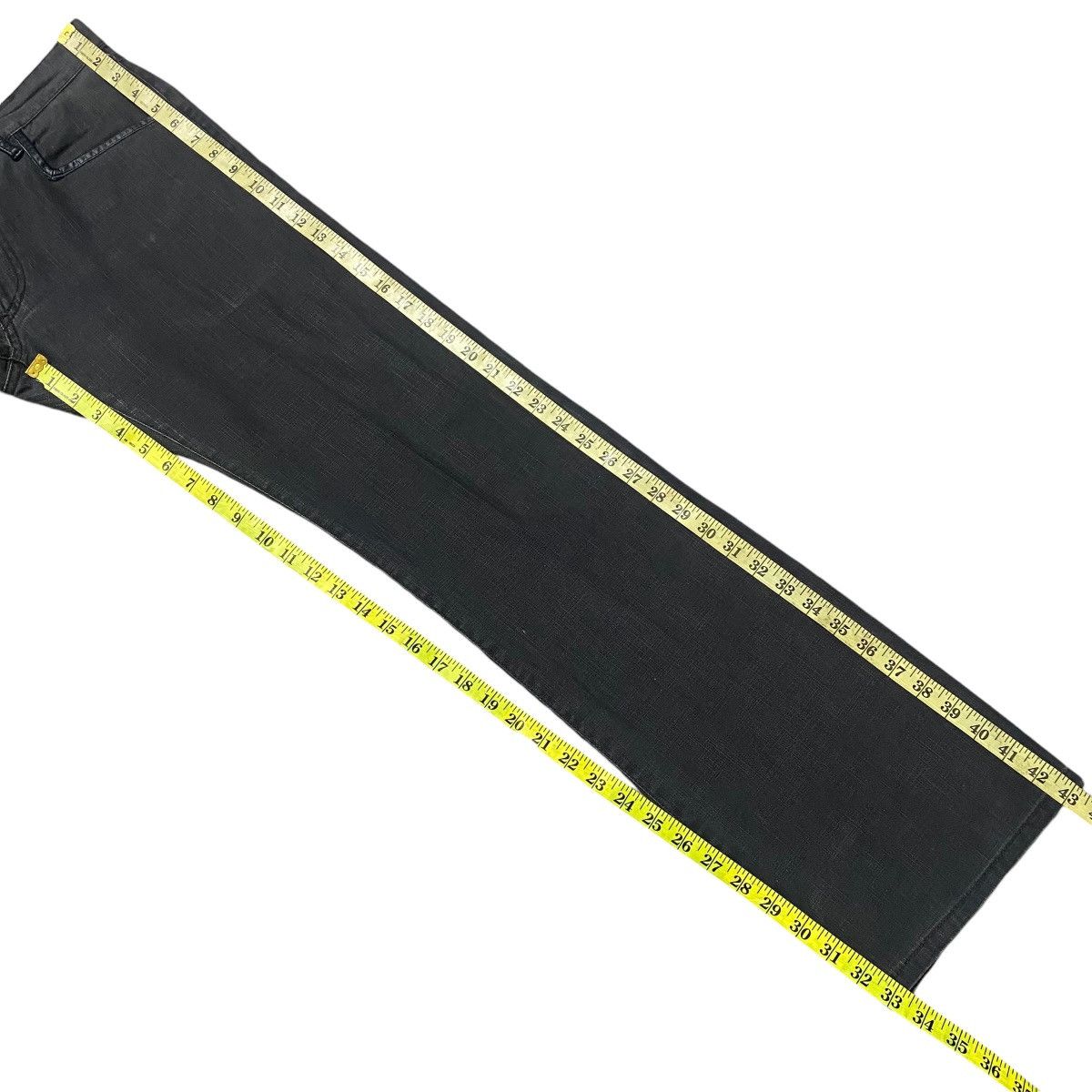 Japanese Brand Hiromichi Nakano Black Waxed Denim Flare Jeans Hedi Slimane Size US 31 - 22 Thumbnail